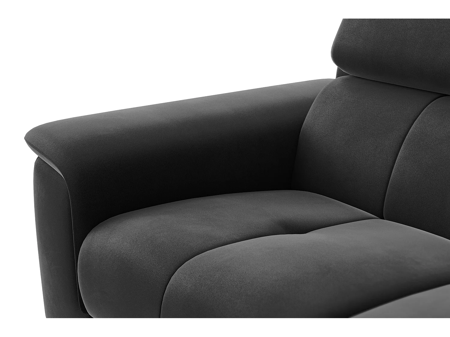 Sofa 2-Sitzer FIERO, Schwarzer Veloursstoff