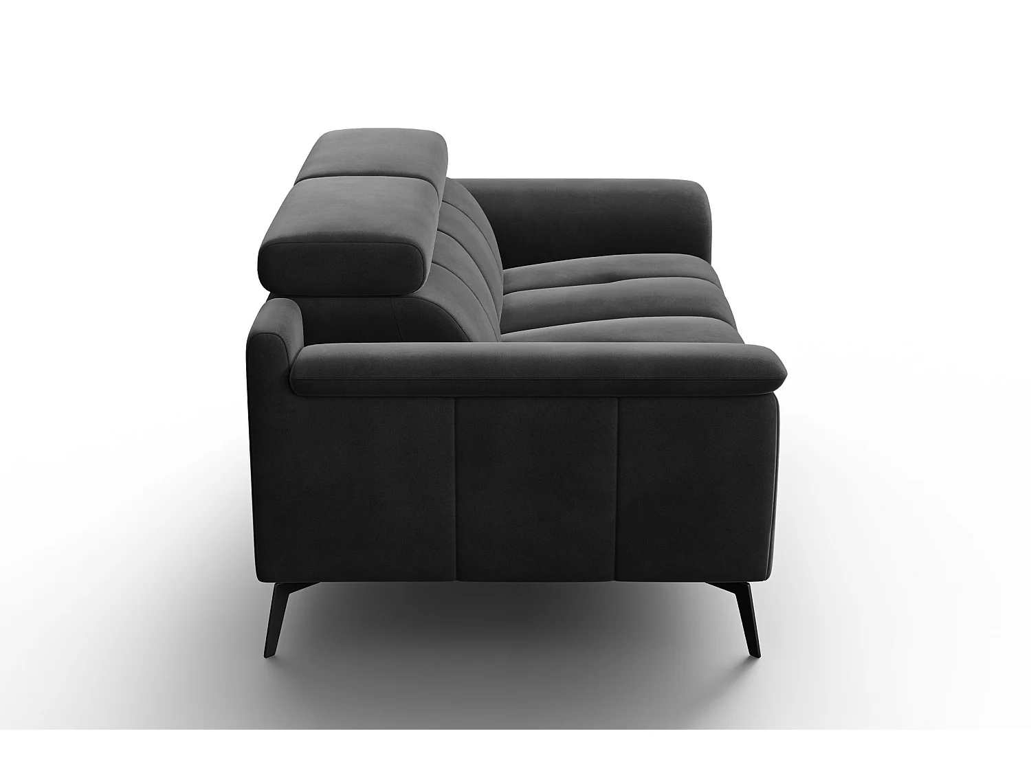 Sofa 2-Sitzer FIERO, Schwarzer Veloursstoff