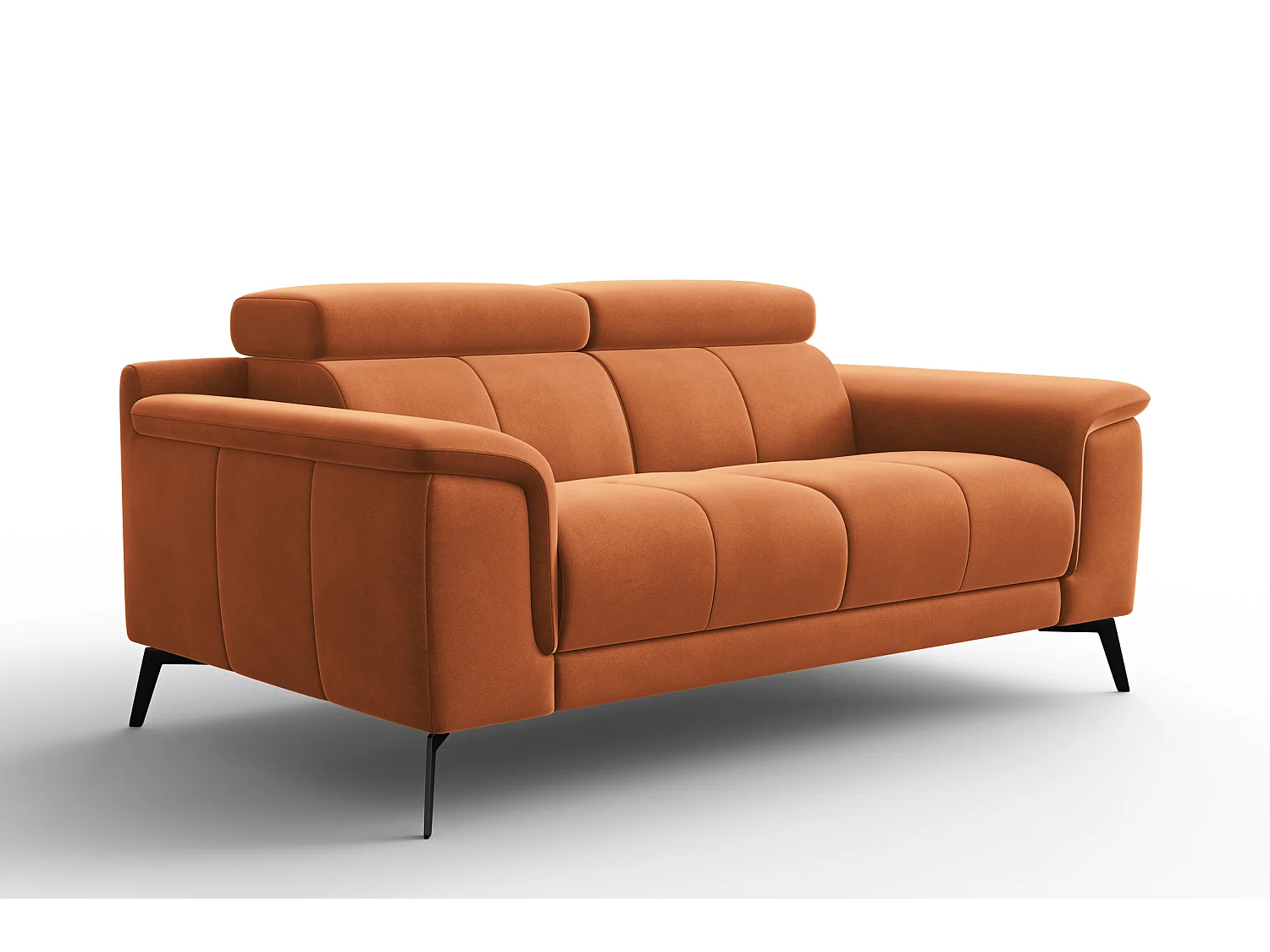 Sofa 2-Sitzer FIERO, Oranger Veloursstoff