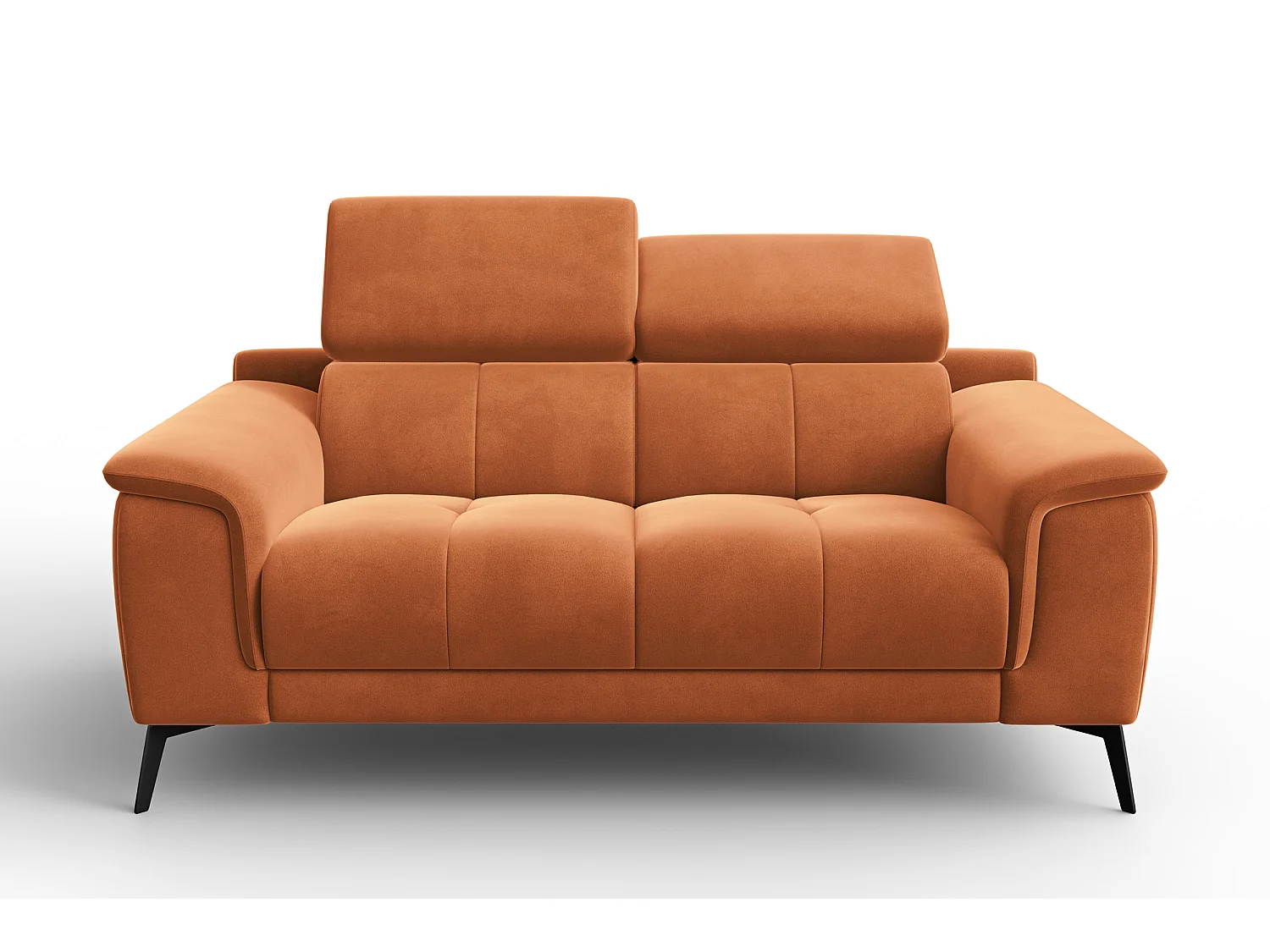 Sofa 2-Sitzer FIERO, Oranger Veloursstoff