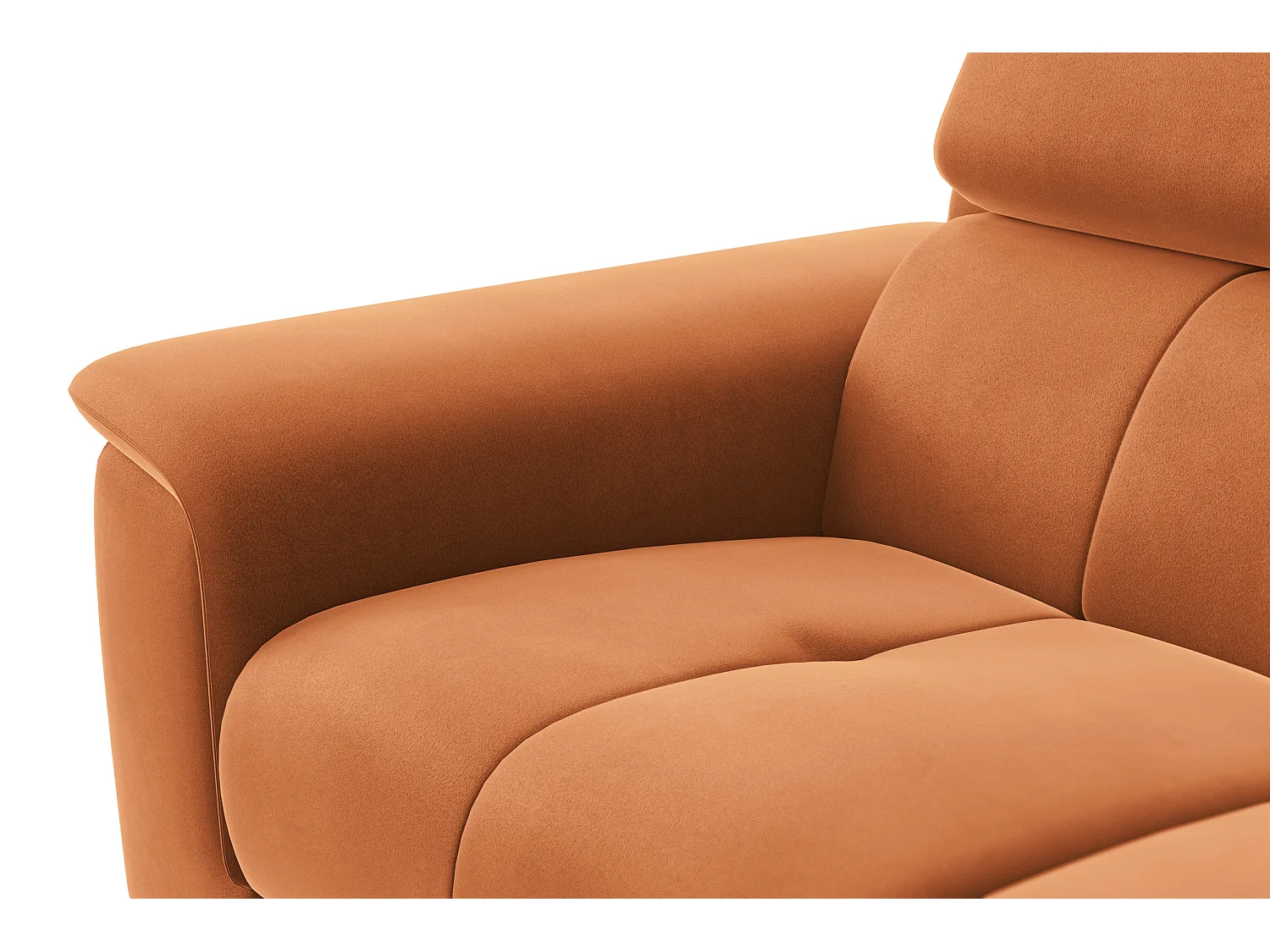 Sofa 2-Sitzer FIERO, Oranger Veloursstoff