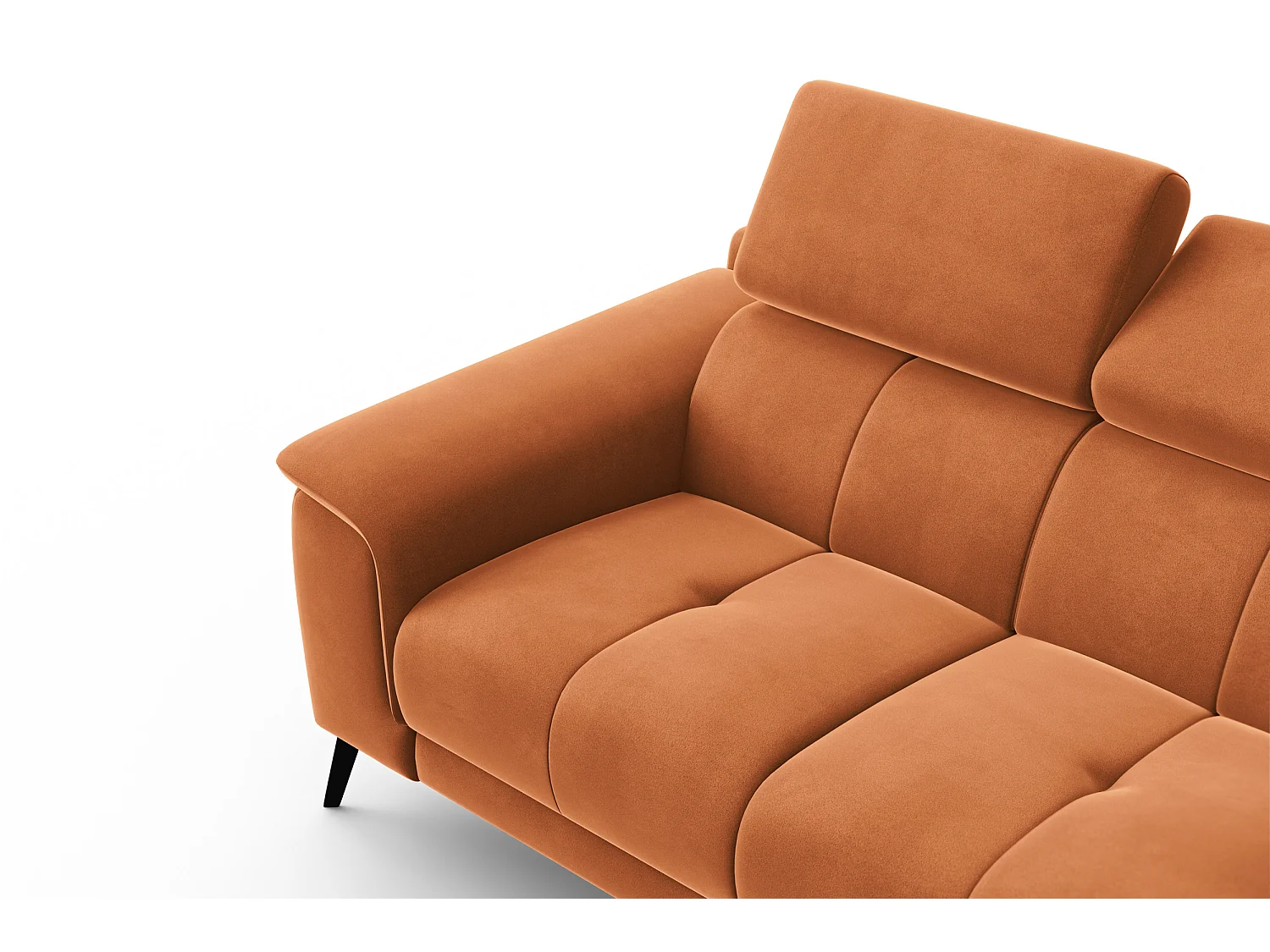 Sofa 2-Sitzer FIERO, Oranger Veloursstoff