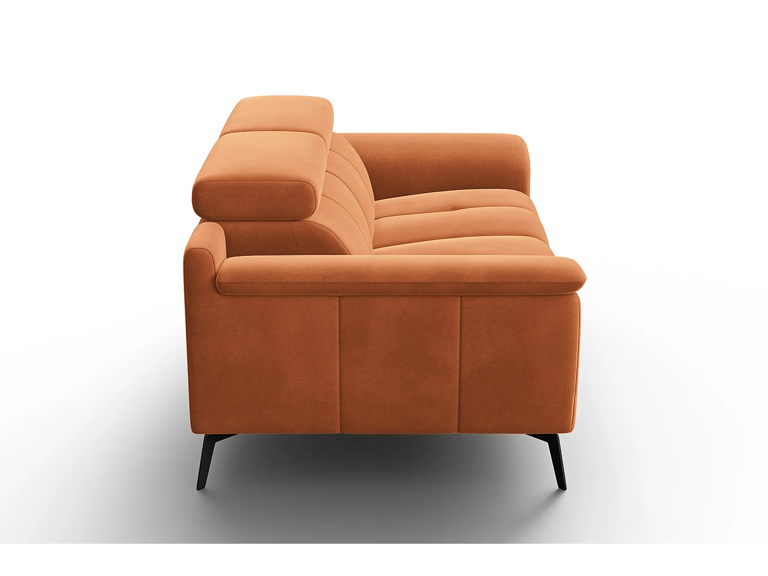 Sofa 2-Sitzer FIERO, Oranger Veloursstoff
