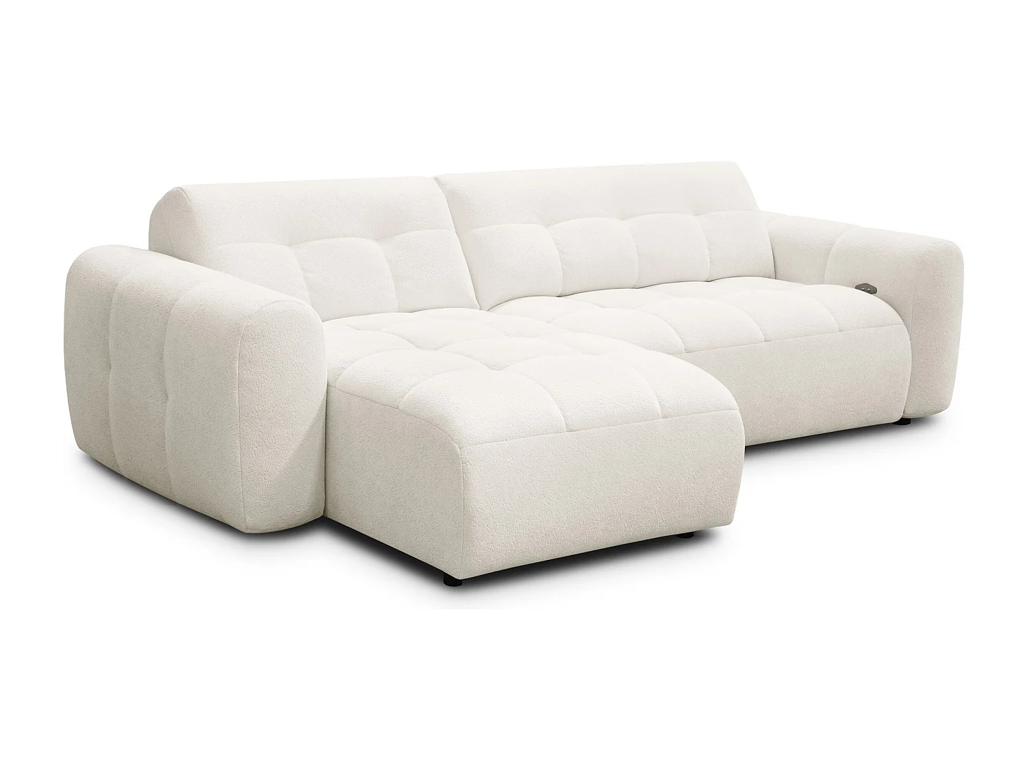 Ecksofa 4-Sitzer links LUMERO, creme