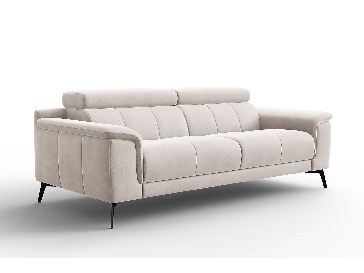 Sofa 3-Sitzer FIERO, Beiger Veloursstoff