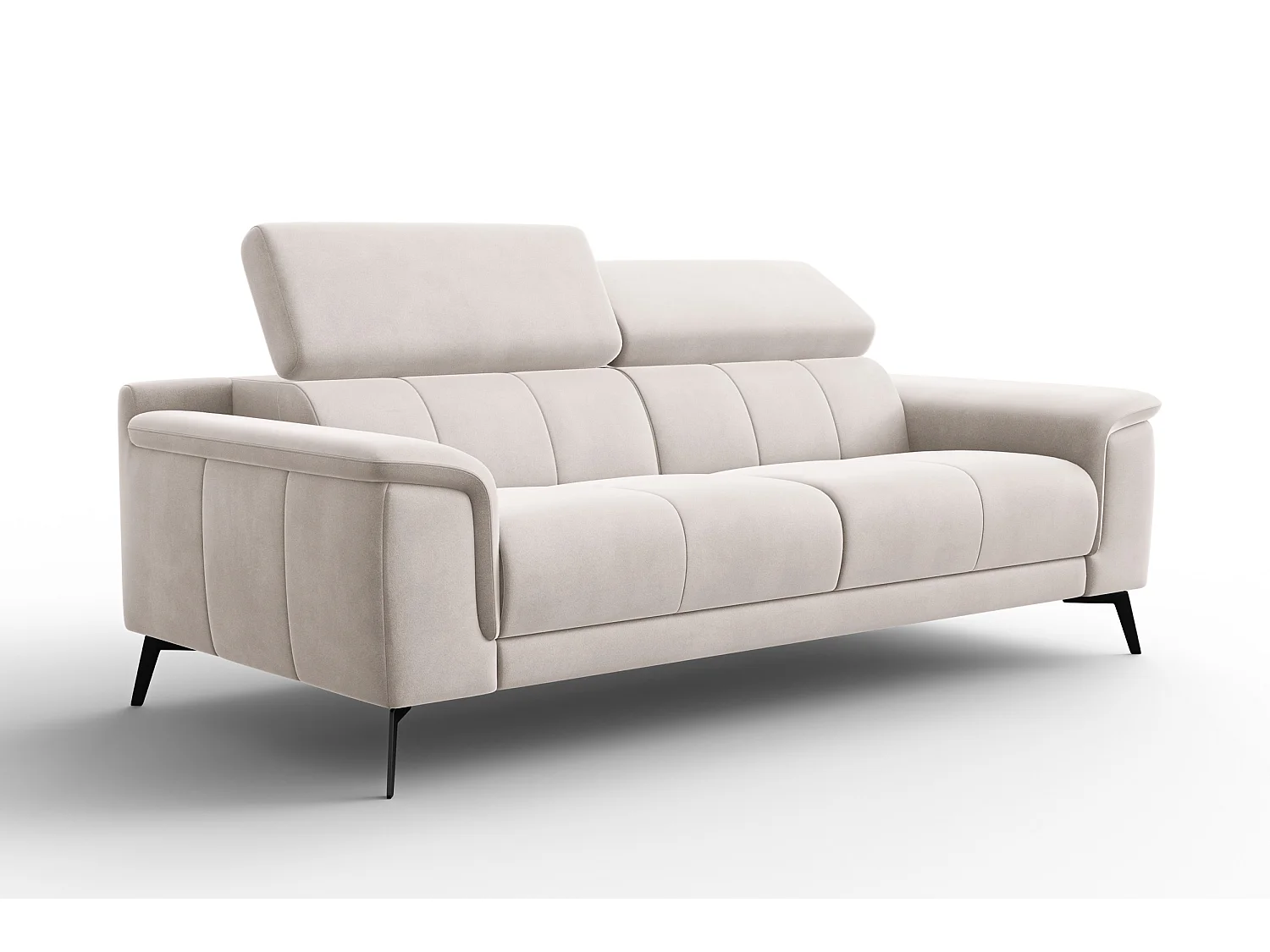 Sofa 3-Sitzer FIERO, Beiger Veloursstoff