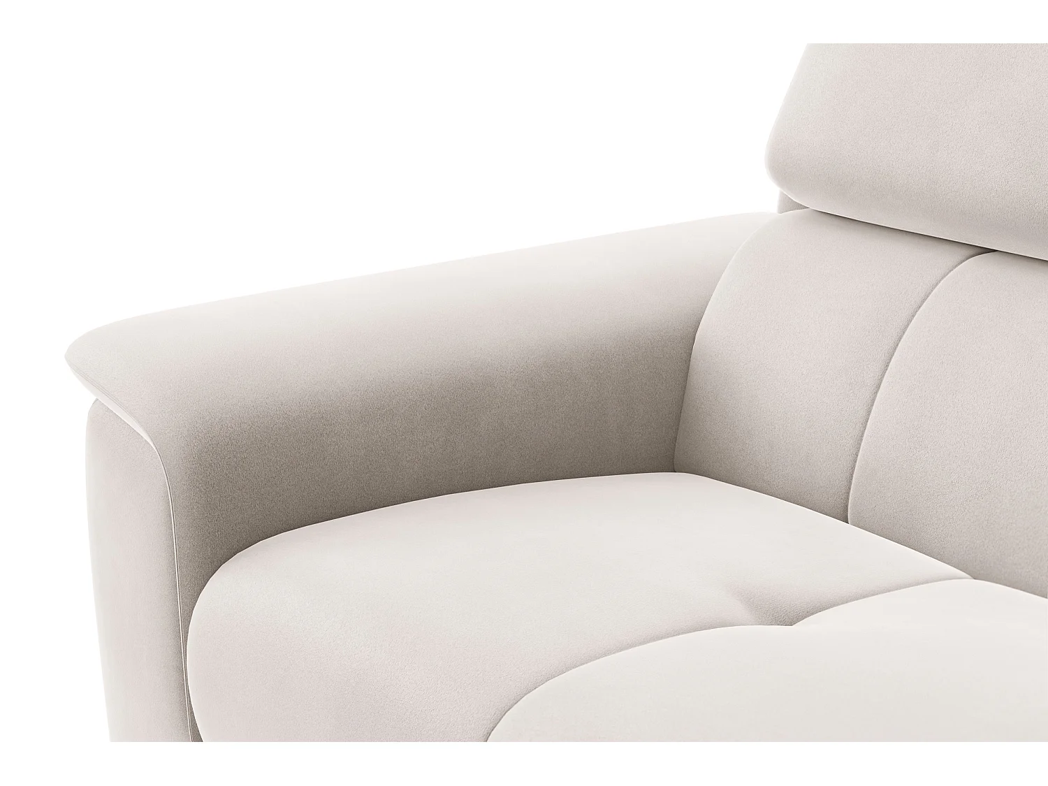 Sofa 3-Sitzer FIERO, Beiger Veloursstoff