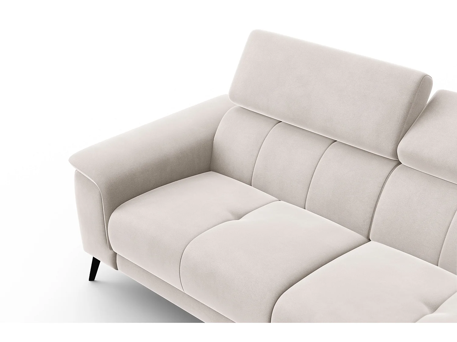 Sofa 3-Sitzer FIERO, Beiger Veloursstoff