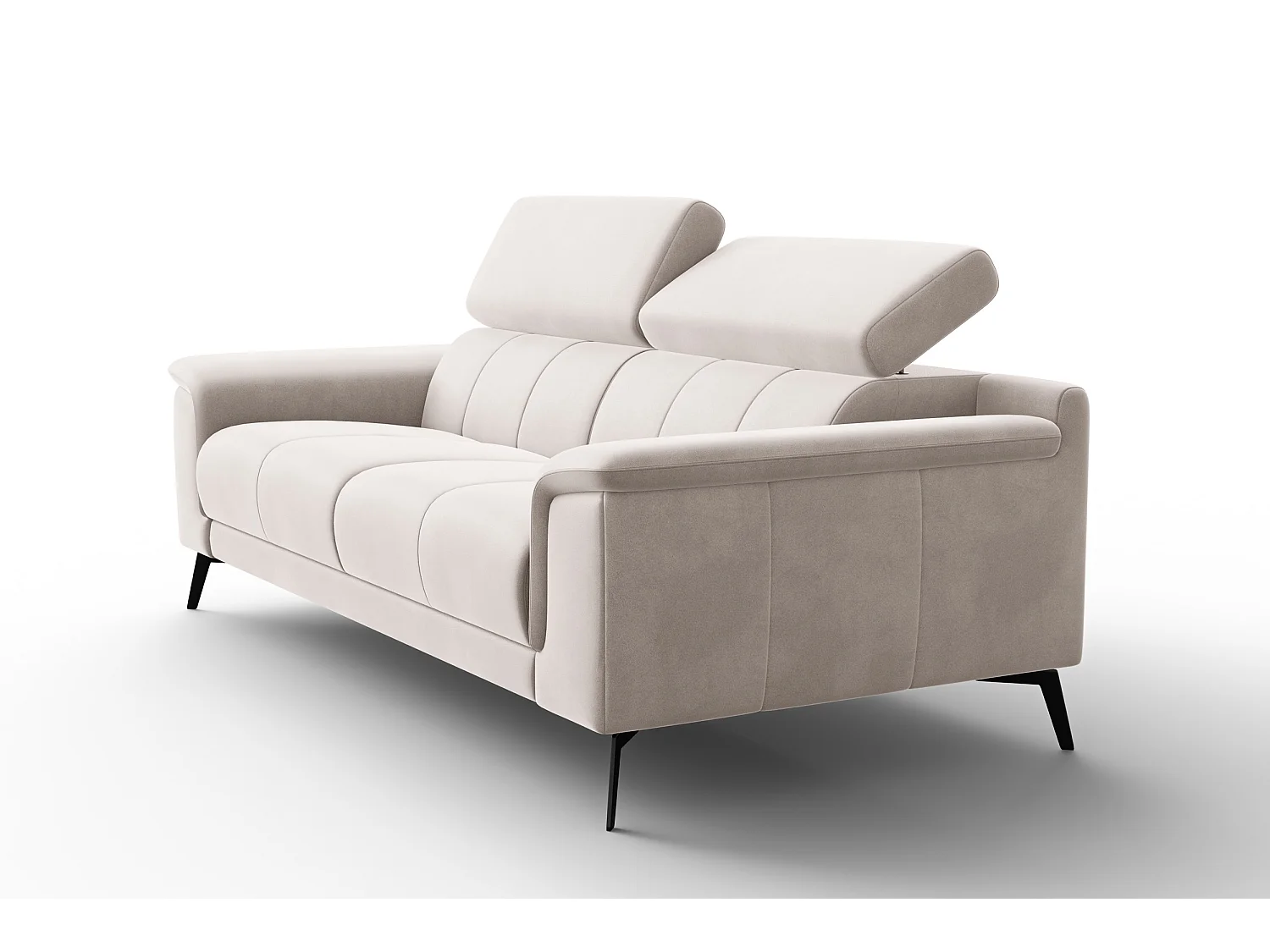 Sofa 3-Sitzer FIERO, Beiger Veloursstoff