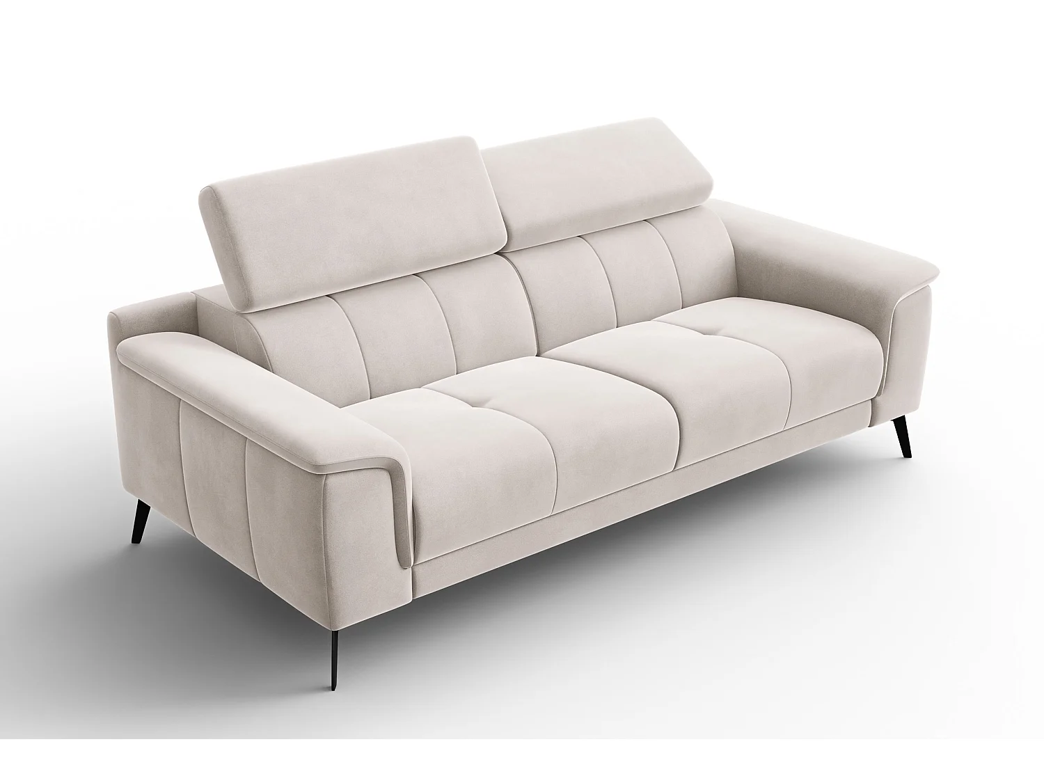 Sofa 3-Sitzer FIERO, Beiger Veloursstoff
