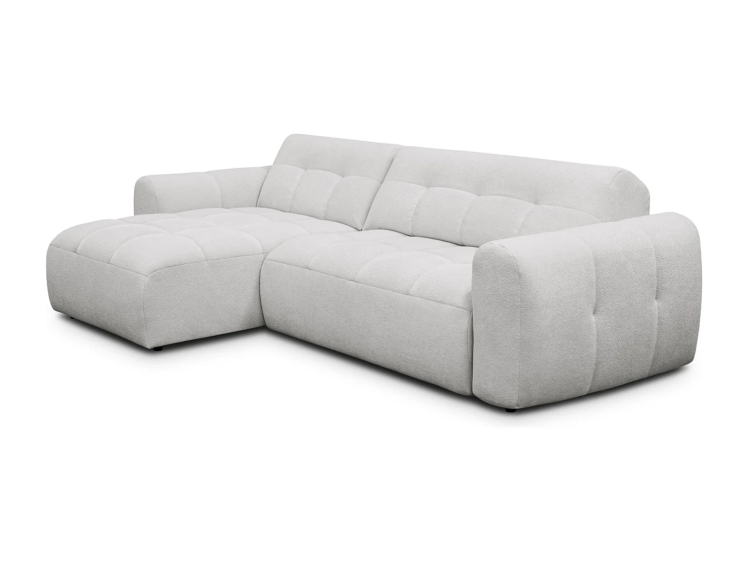 Ecksofa 4-Sitzer links LUMERO, hellgrau