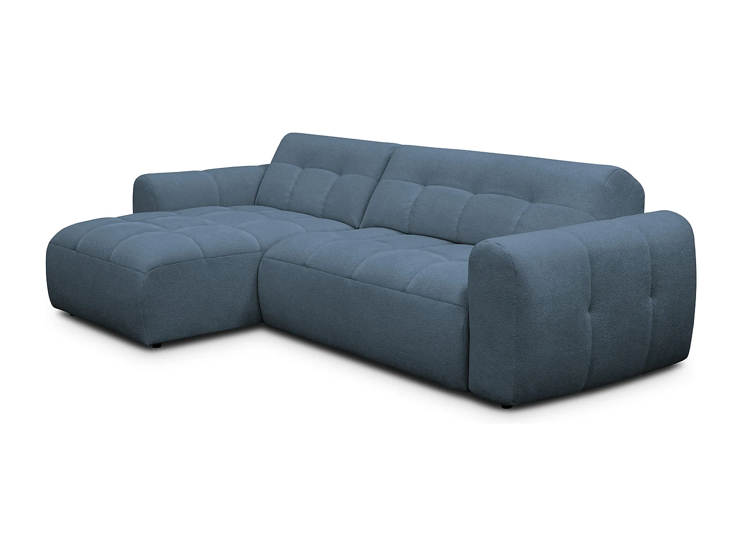 Ecksofa 4-Sitzer links LUMERO, marineblau
