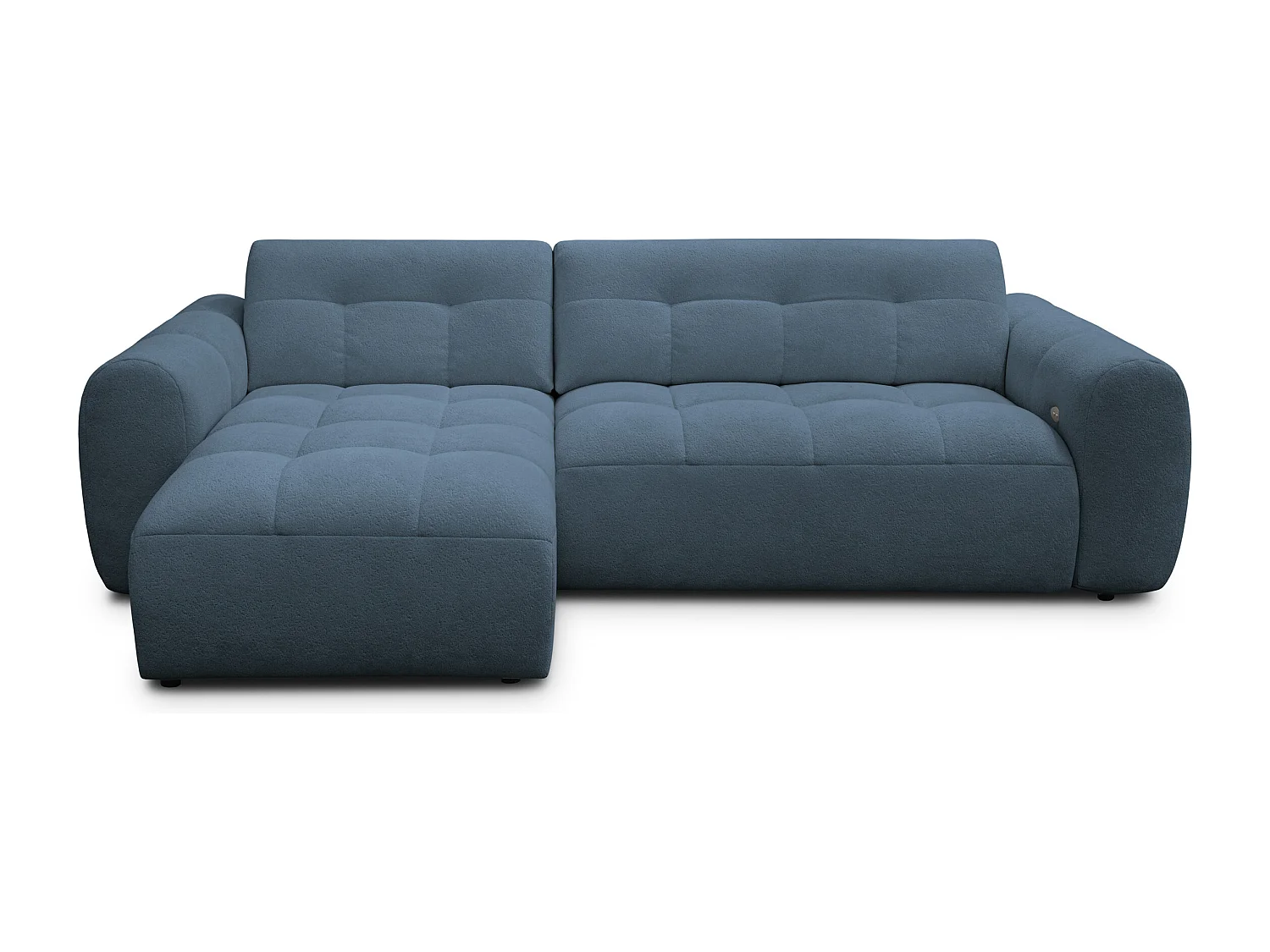 Ecksofa 4-Sitzer links LUMERO, marineblau