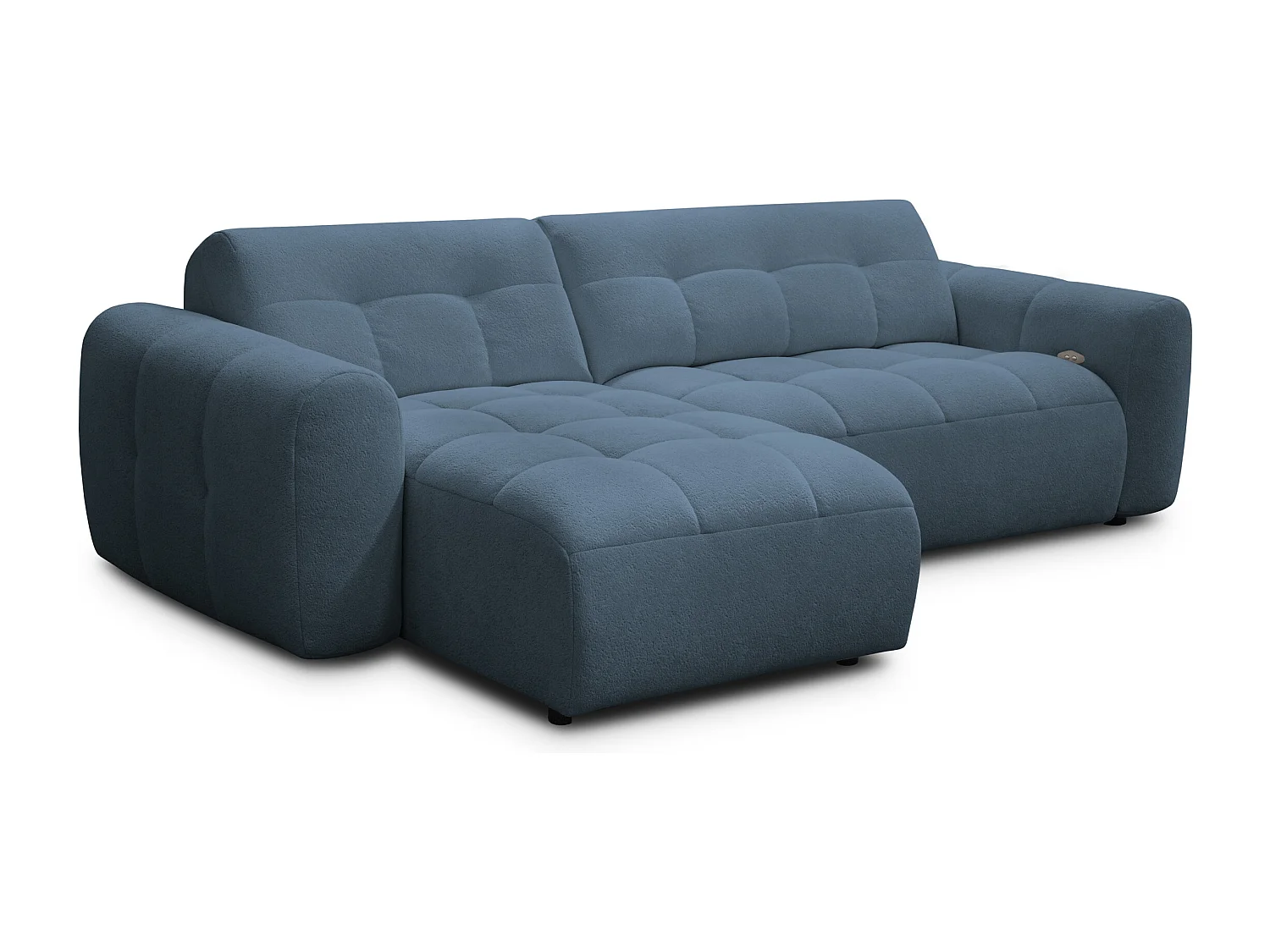 Ecksofa 4-Sitzer links LUMERO, marineblau