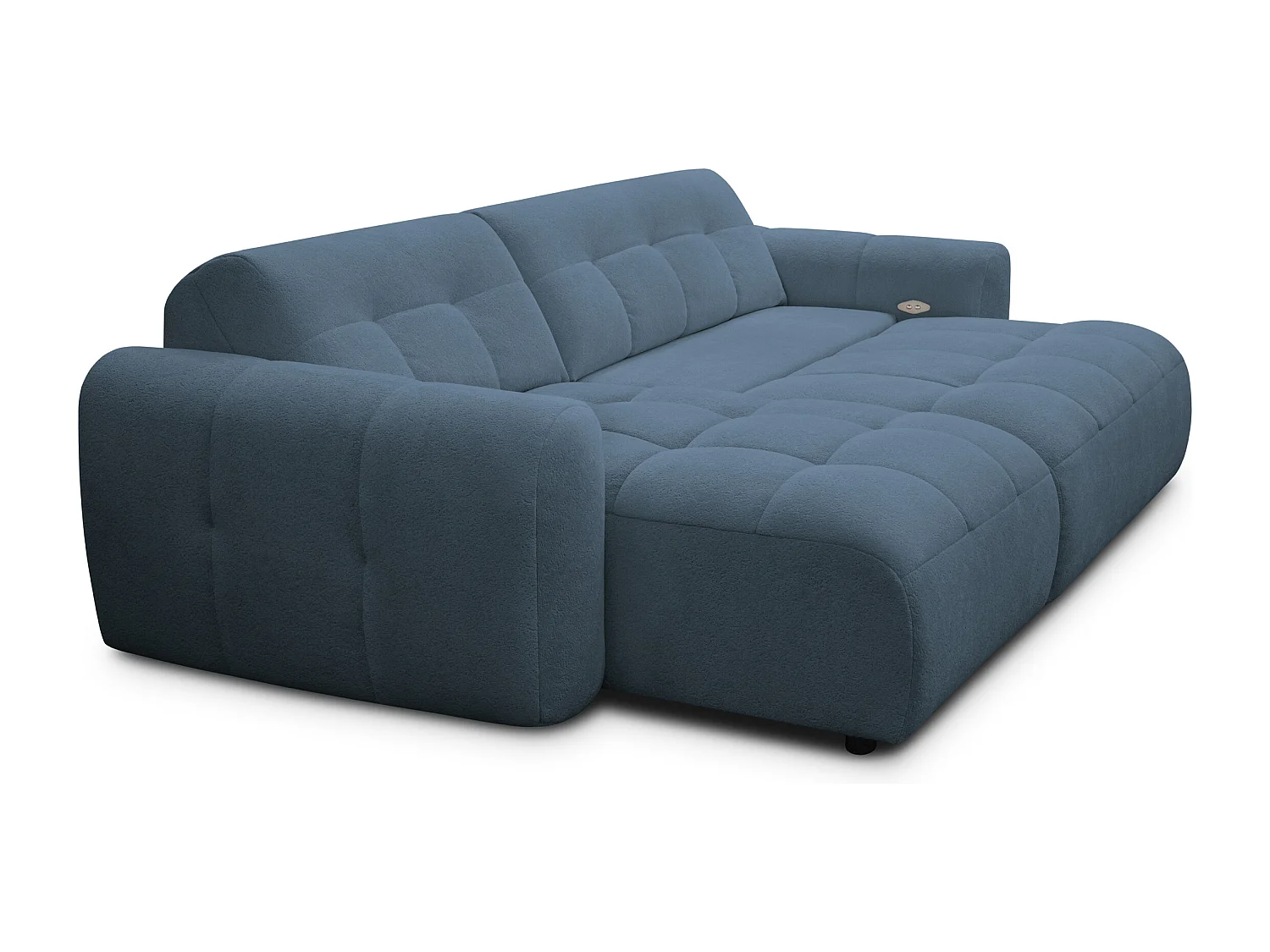 Ecksofa 4-Sitzer links LUMERO, marineblau