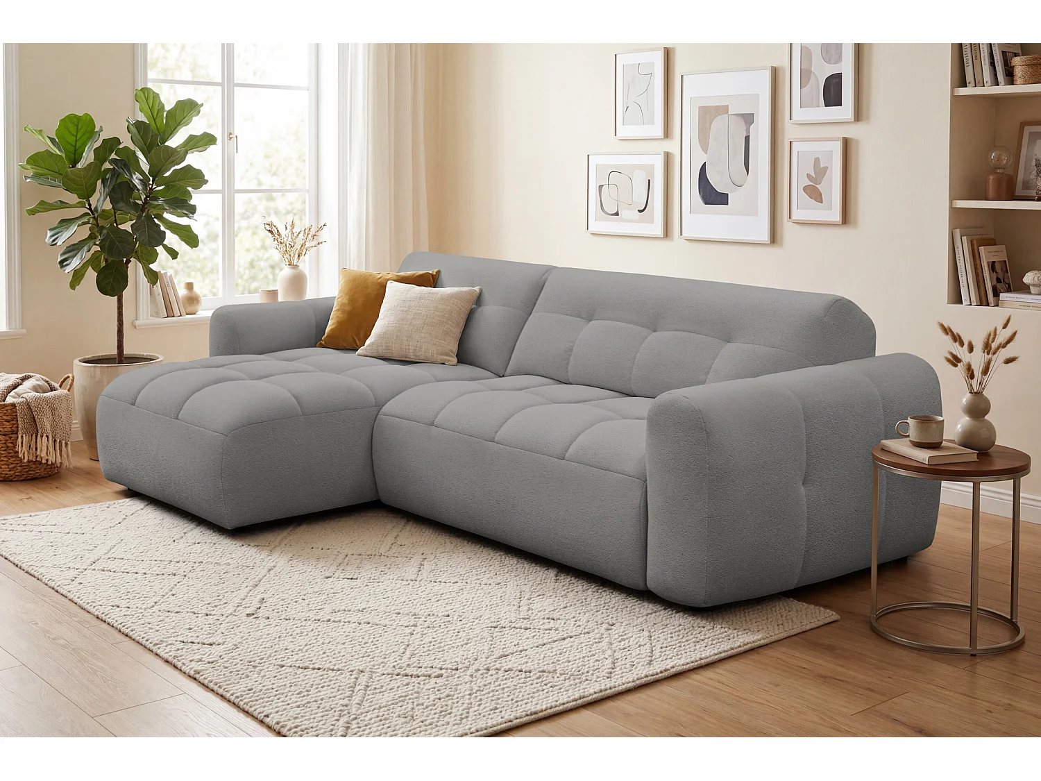 Ecksofa 4-Sitzer links LUMERO, taupe