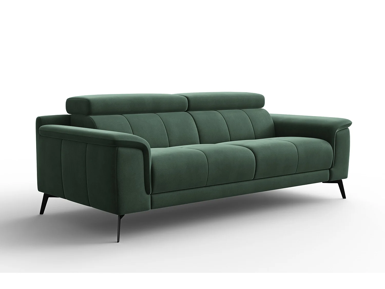 Sofa 3-Sitzer FIERO, Grüner Veloursstoff