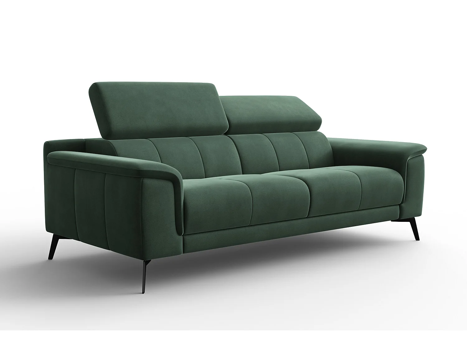 Sofa 3-Sitzer FIERO, Grüner Veloursstoff