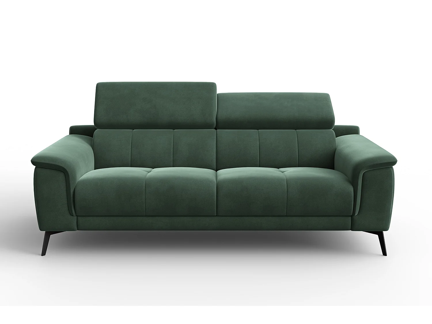 Sofa 3-Sitzer FIERO, Grüner Veloursstoff