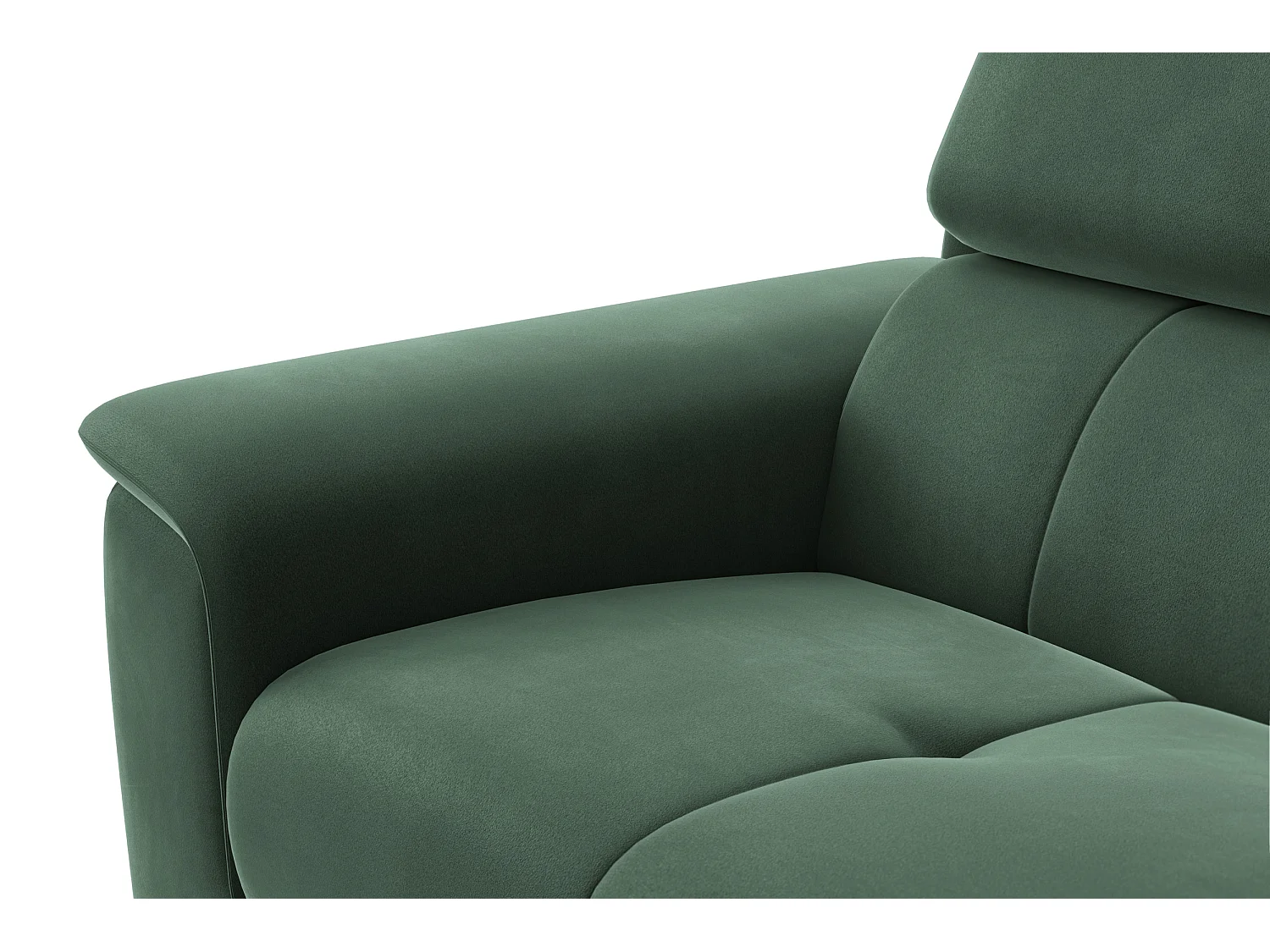 Sofa 3-Sitzer FIERO, Grüner Veloursstoff