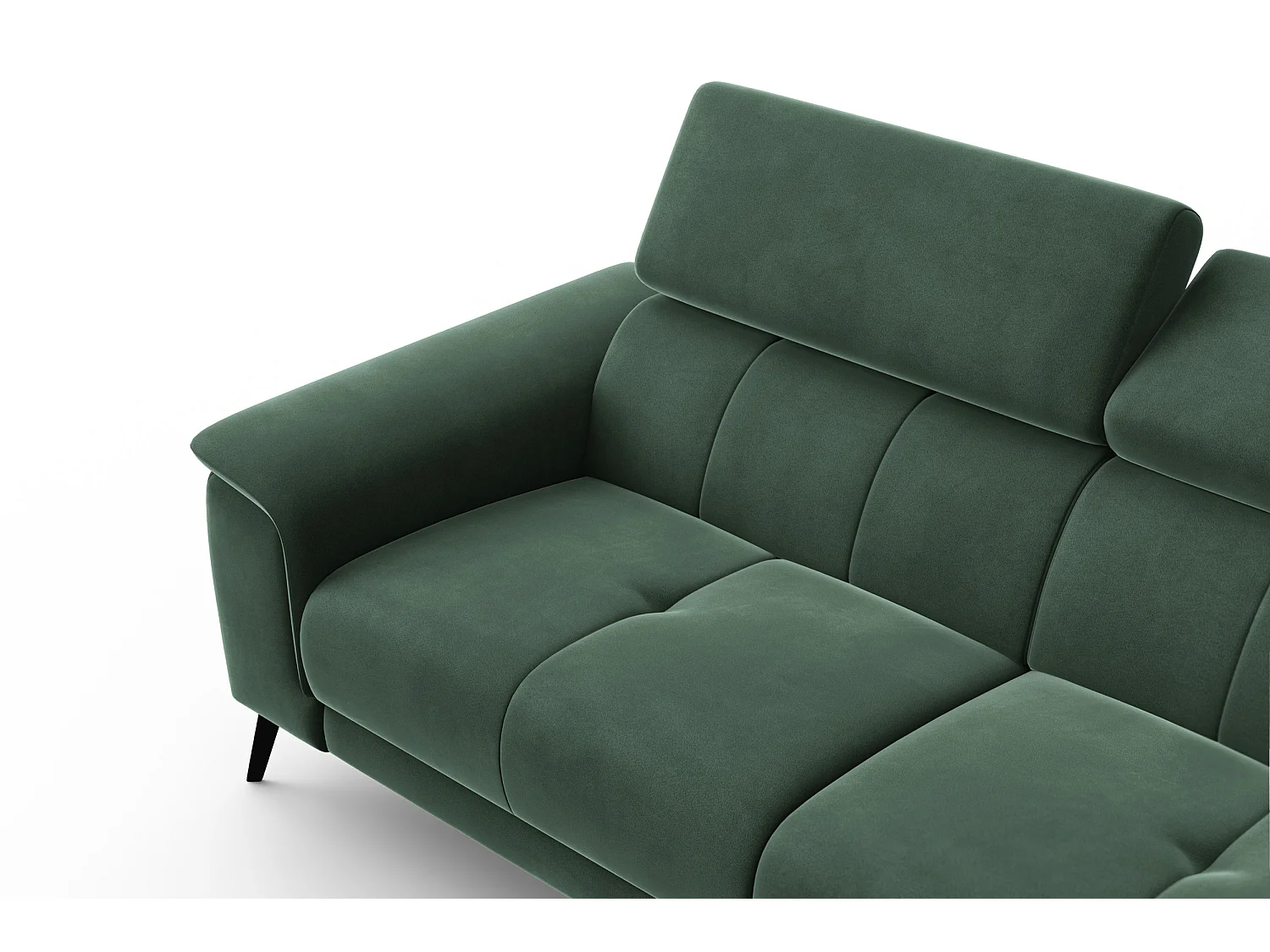 Sofa 3-Sitzer FIERO, Grüner Veloursstoff
