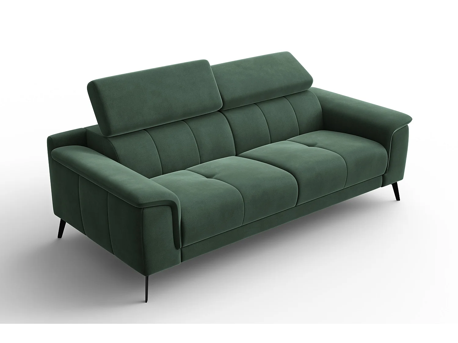 Sofa 3-Sitzer FIERO, Grüner Veloursstoff