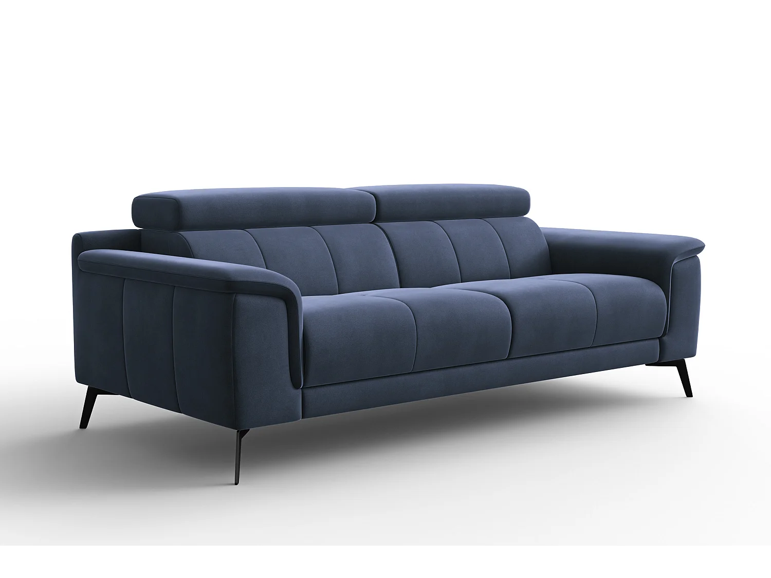 Sofa 3-Sitzer FIERO, Marineblauer Veloursstoff