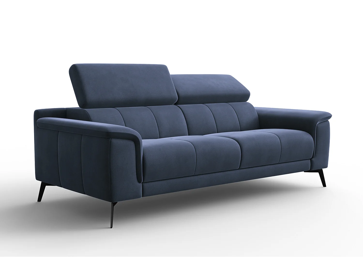 Sofa 3-Sitzer FIERO, Marineblauer Veloursstoff