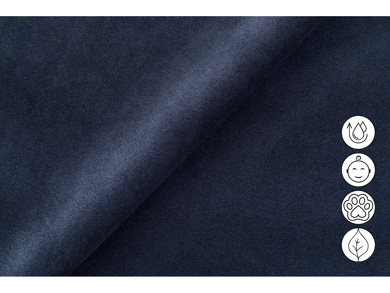 Sofa 3-Sitzer FIERO, Marineblauer Veloursstoff