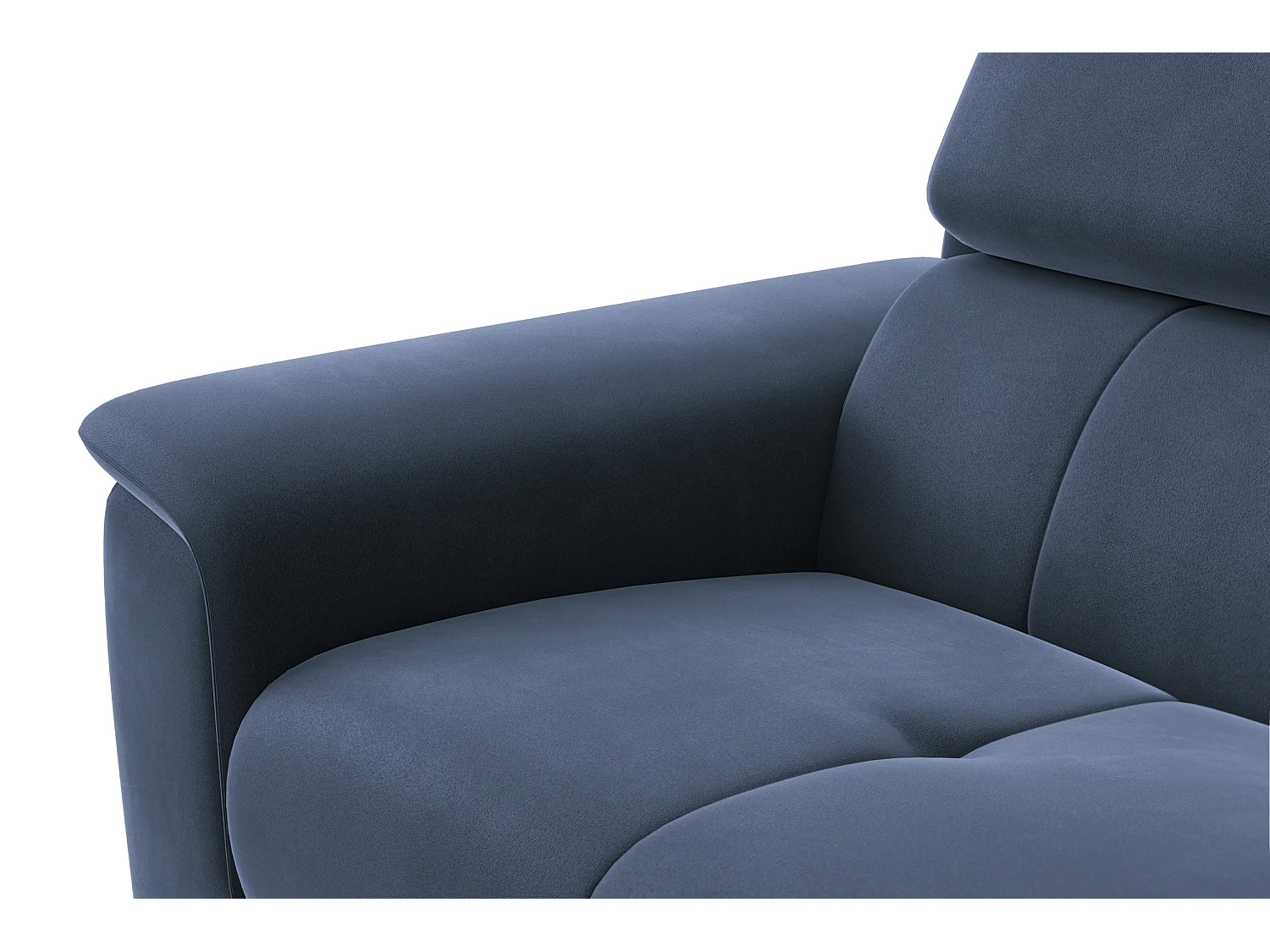 Sofa 3-Sitzer FIERO, Marineblauer Veloursstoff