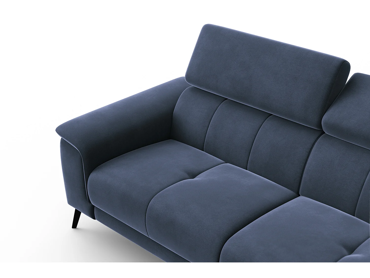 Sofa 3-Sitzer FIERO, Marineblauer Veloursstoff