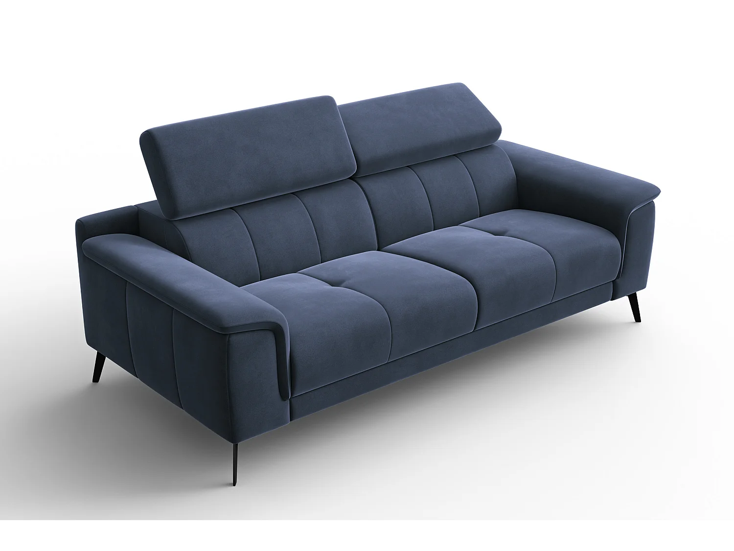 Sofa 3-Sitzer FIERO, Marineblauer Veloursstoff