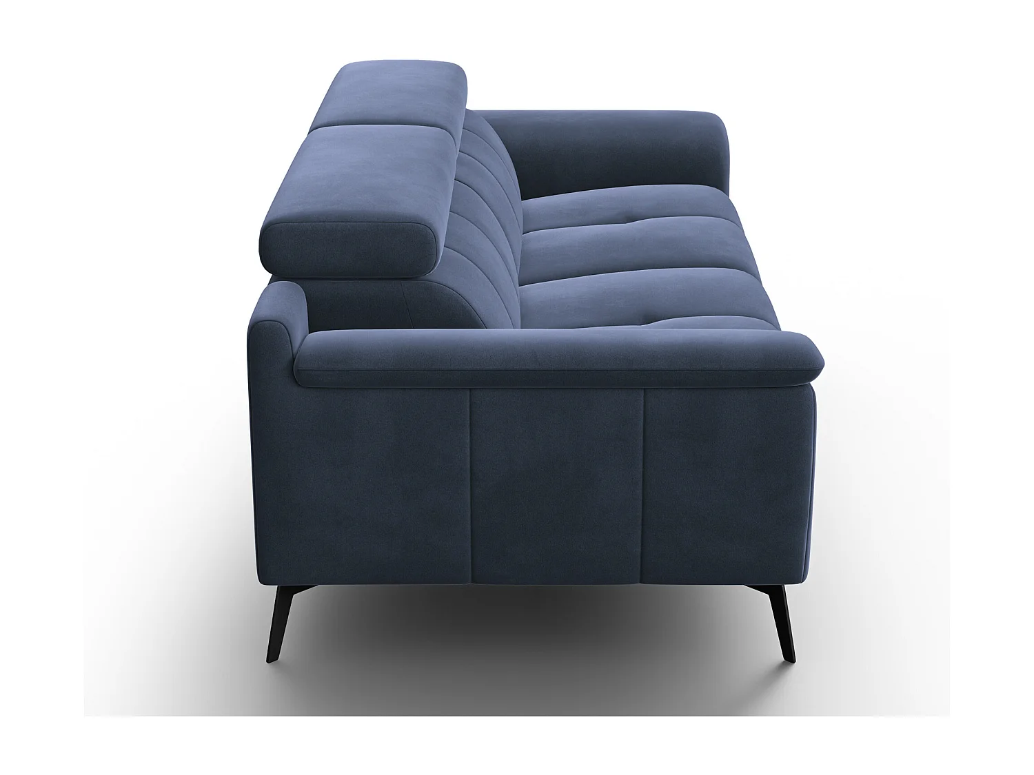 Sofa 3-Sitzer FIERO, Marineblauer Veloursstoff