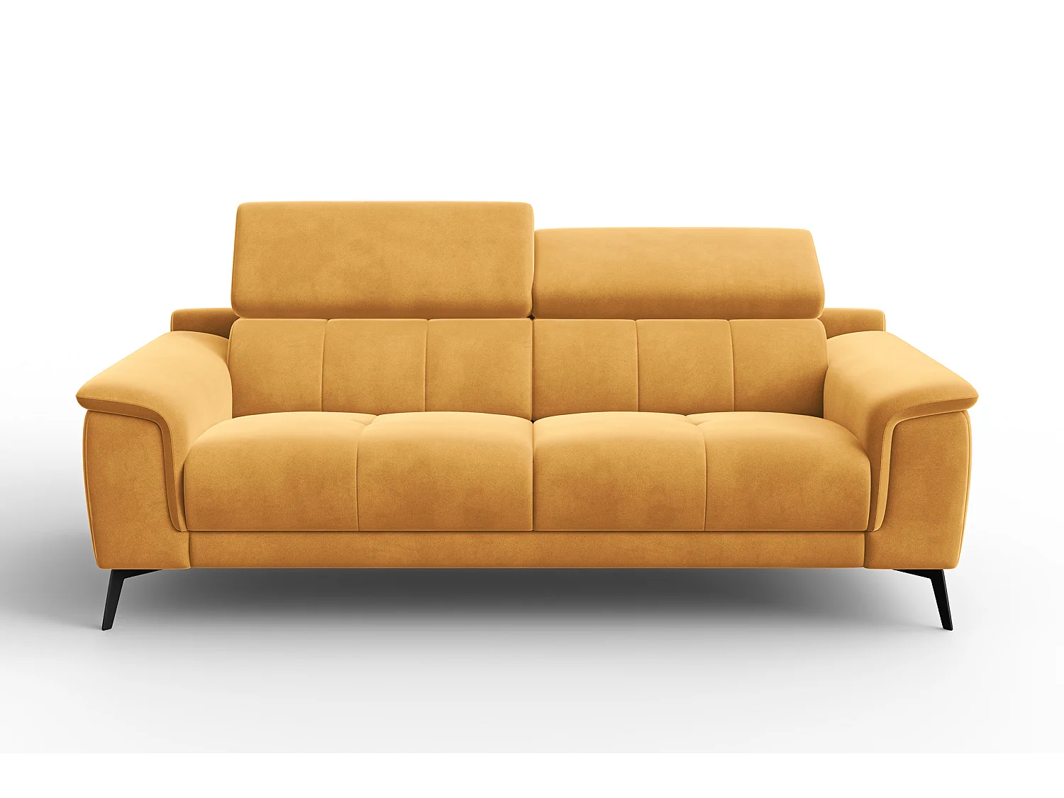 Sofa 3-Sitzer FIERO, Gelber Veloursstoff