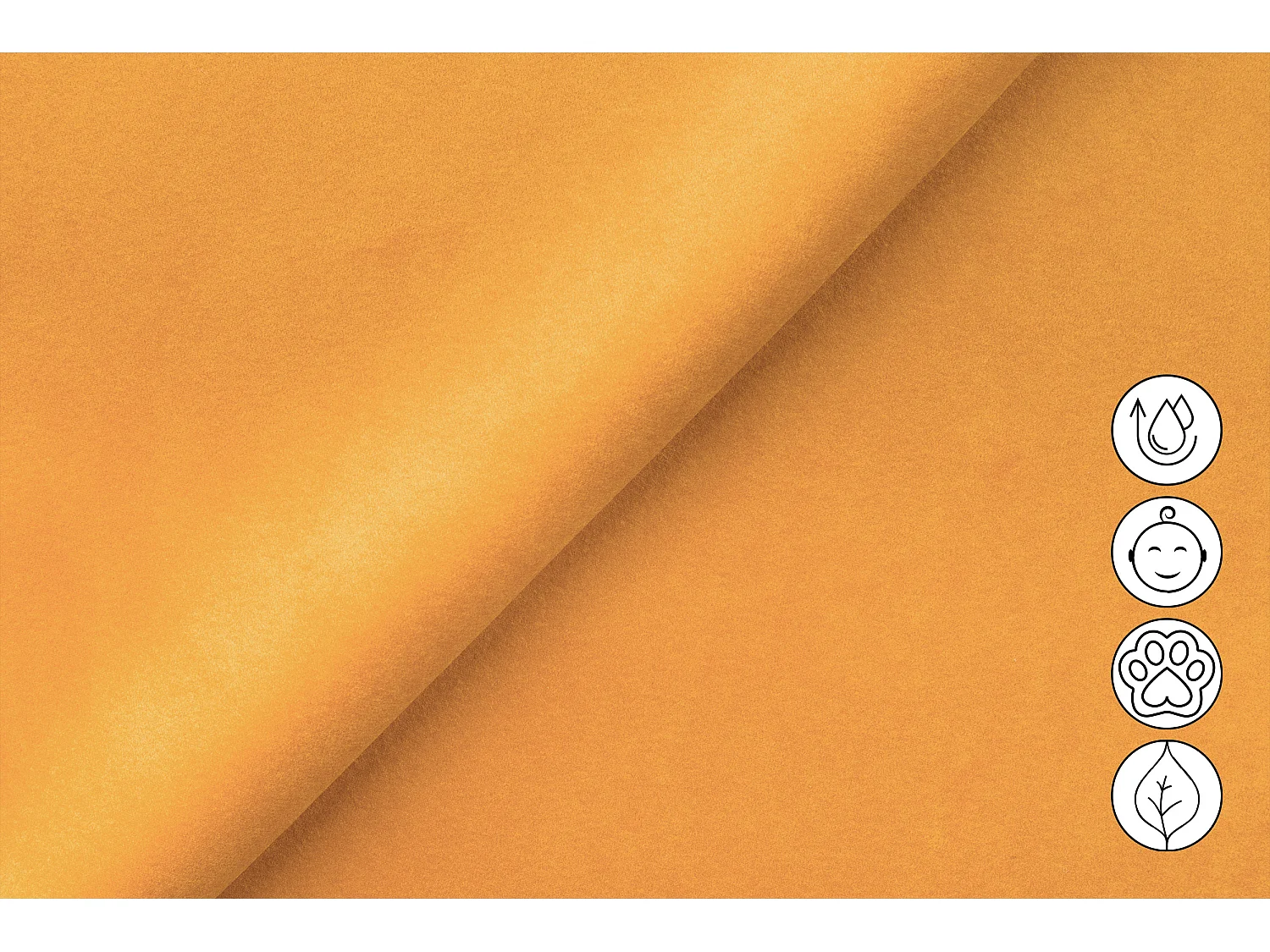 Sofa 3-Sitzer FIERO, Gelber Veloursstoff
