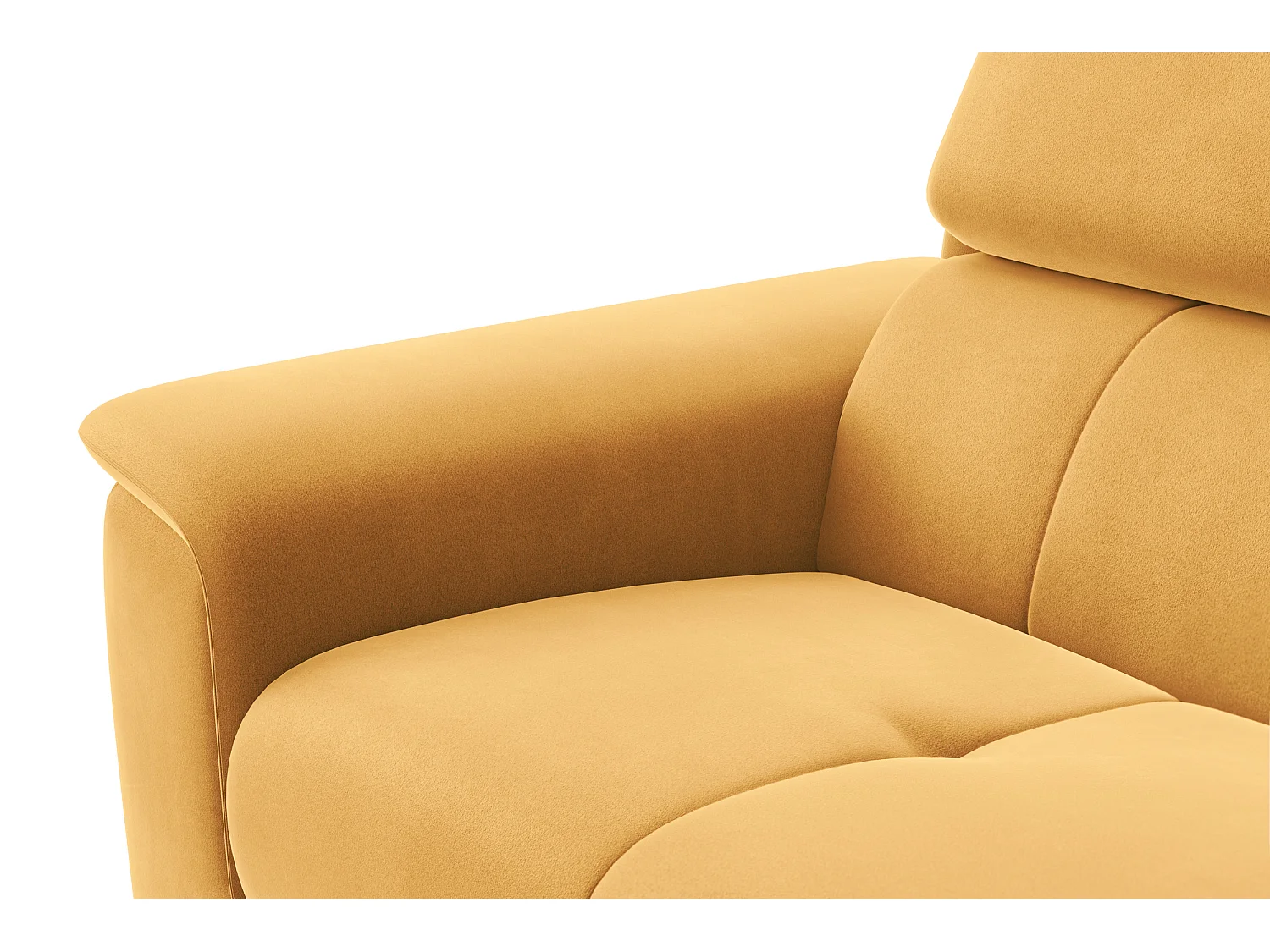 Sofa 3-Sitzer FIERO, Gelber Veloursstoff