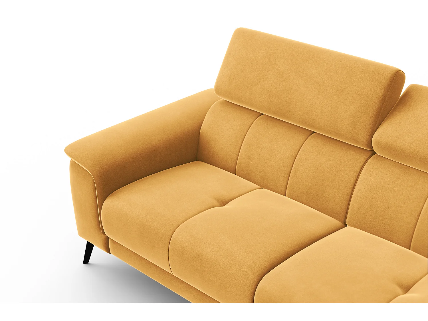 Sofa 3-Sitzer FIERO, Gelber Veloursstoff