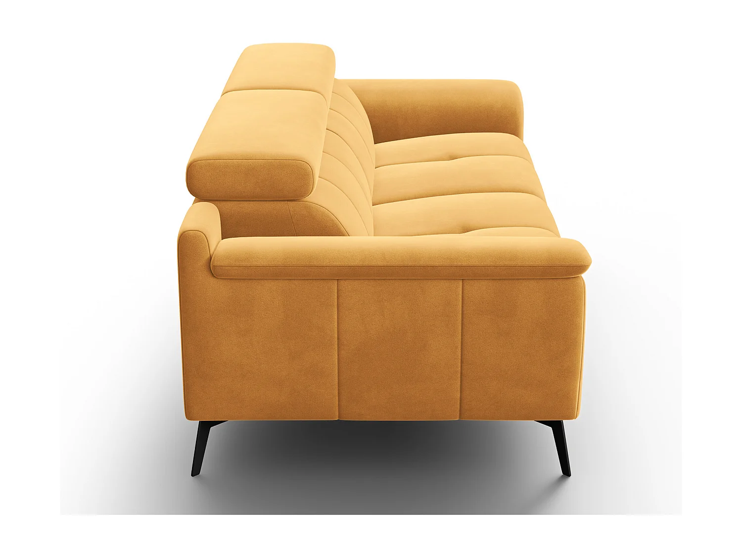 Sofa 3-Sitzer FIERO, Gelber Veloursstoff