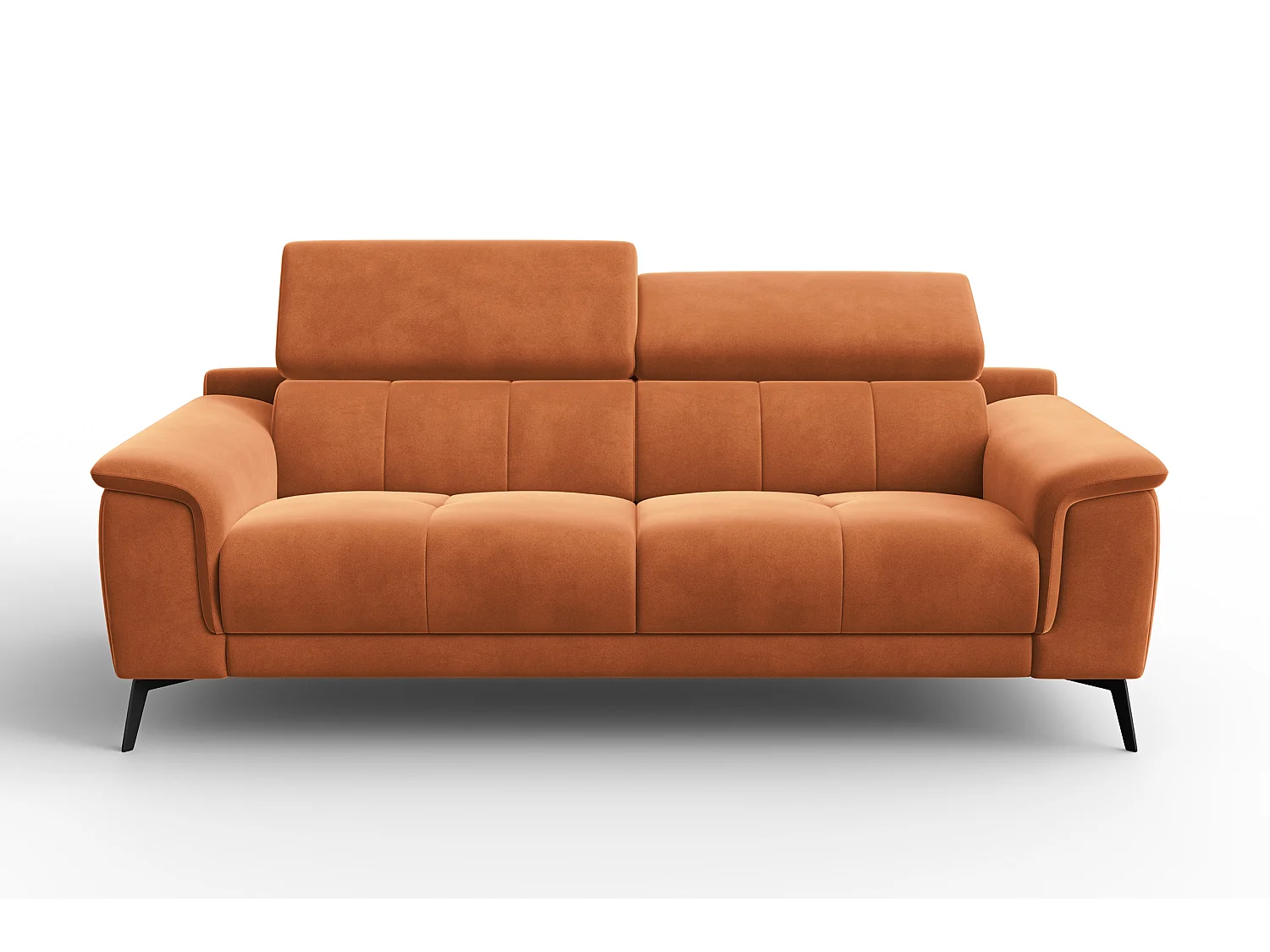 Sofa 3-Sitzer FIERO, Oranger Veloursstoff