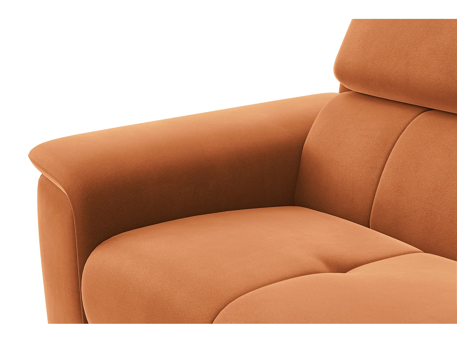 Sofa 3-Sitzer FIERO, Oranger Veloursstoff