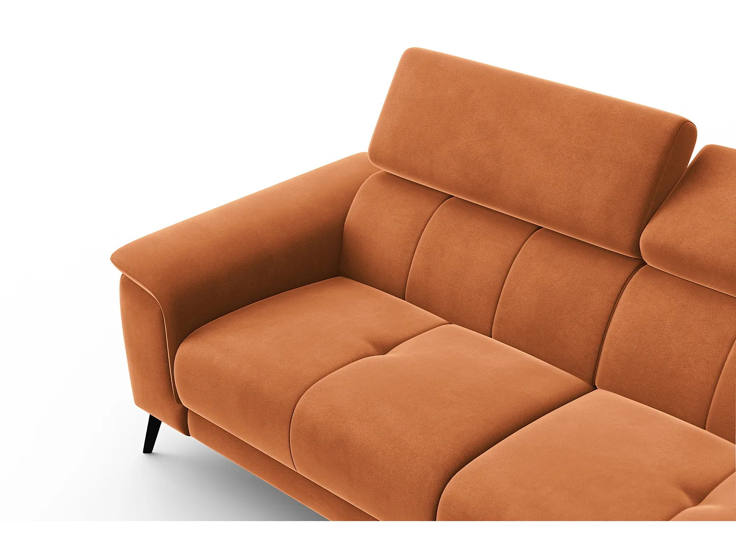Sofa 3-Sitzer FIERO, Oranger Veloursstoff