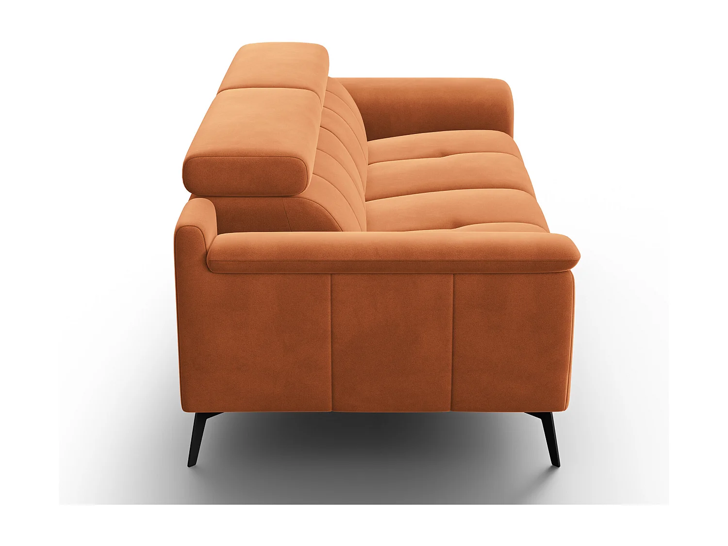 Sofa 3-Sitzer FIERO, Oranger Veloursstoff