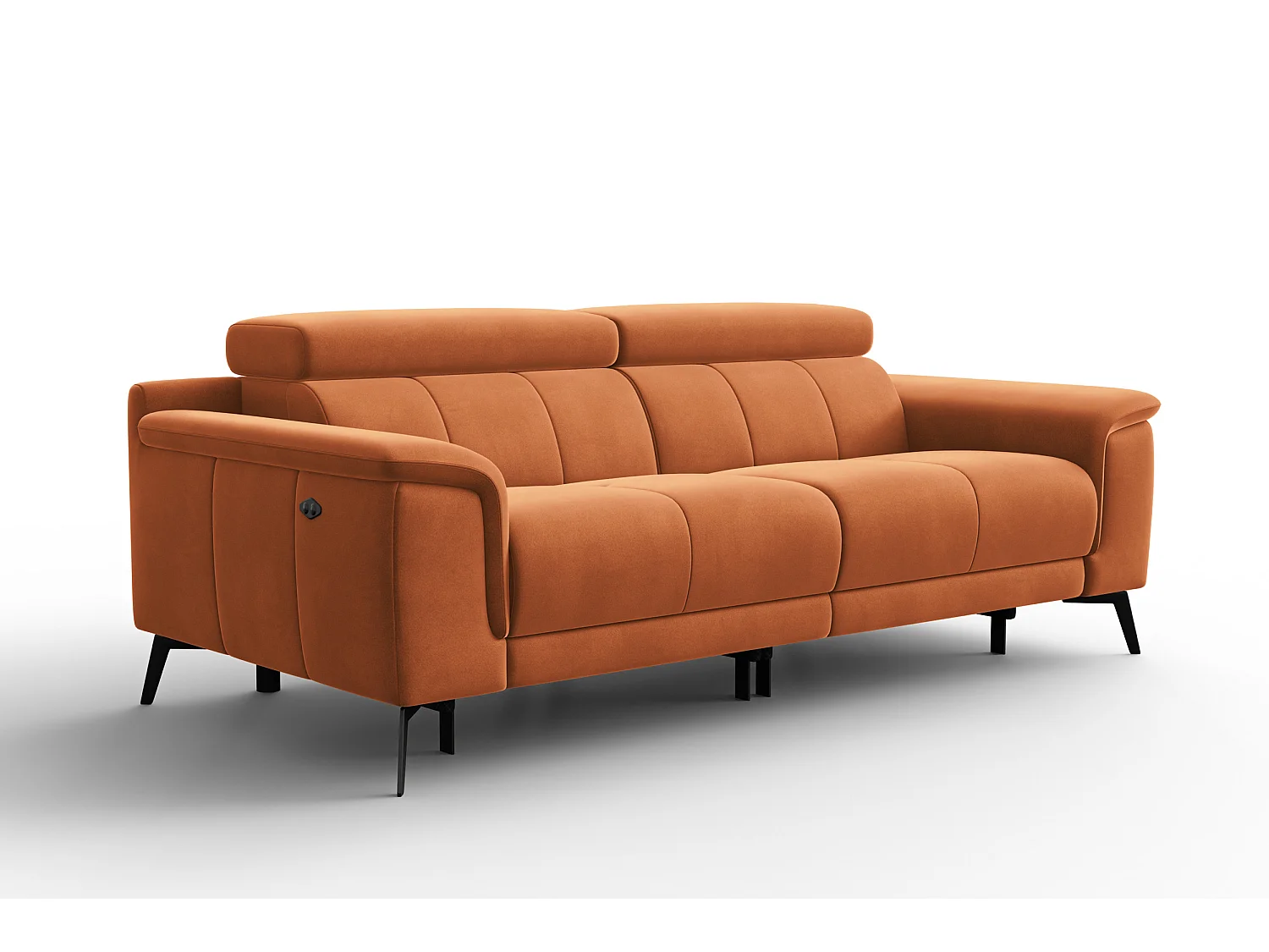 Sofa Relax 3-Sitzer FIERO, Oranger Veloursstoff