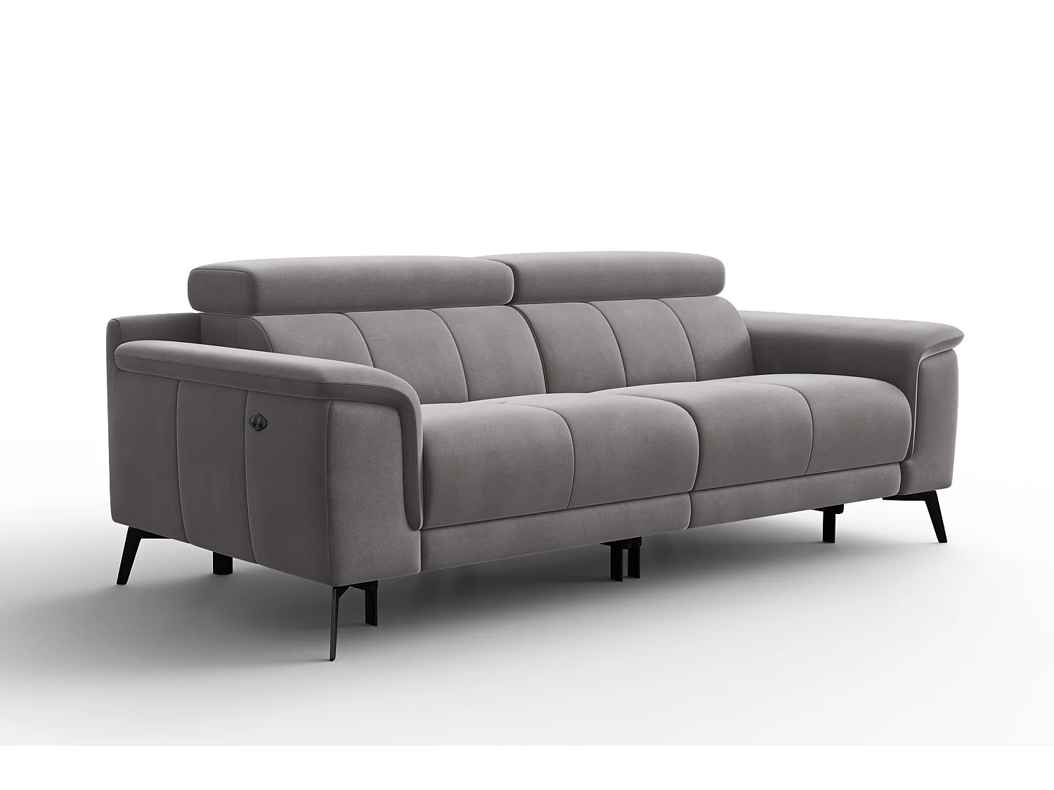 Sofa Relax 3-Sitzer FIERO, Dunkelgrauer Veloursstoff