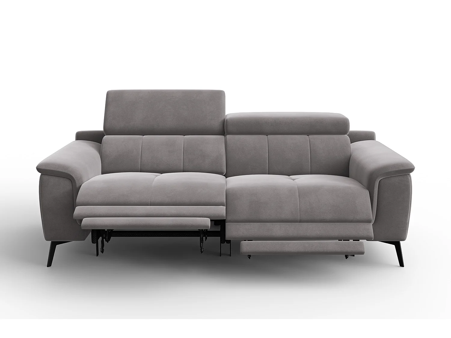 Sofa Relax 3-Sitzer FIERO, Dunkelgrauer Veloursstoff