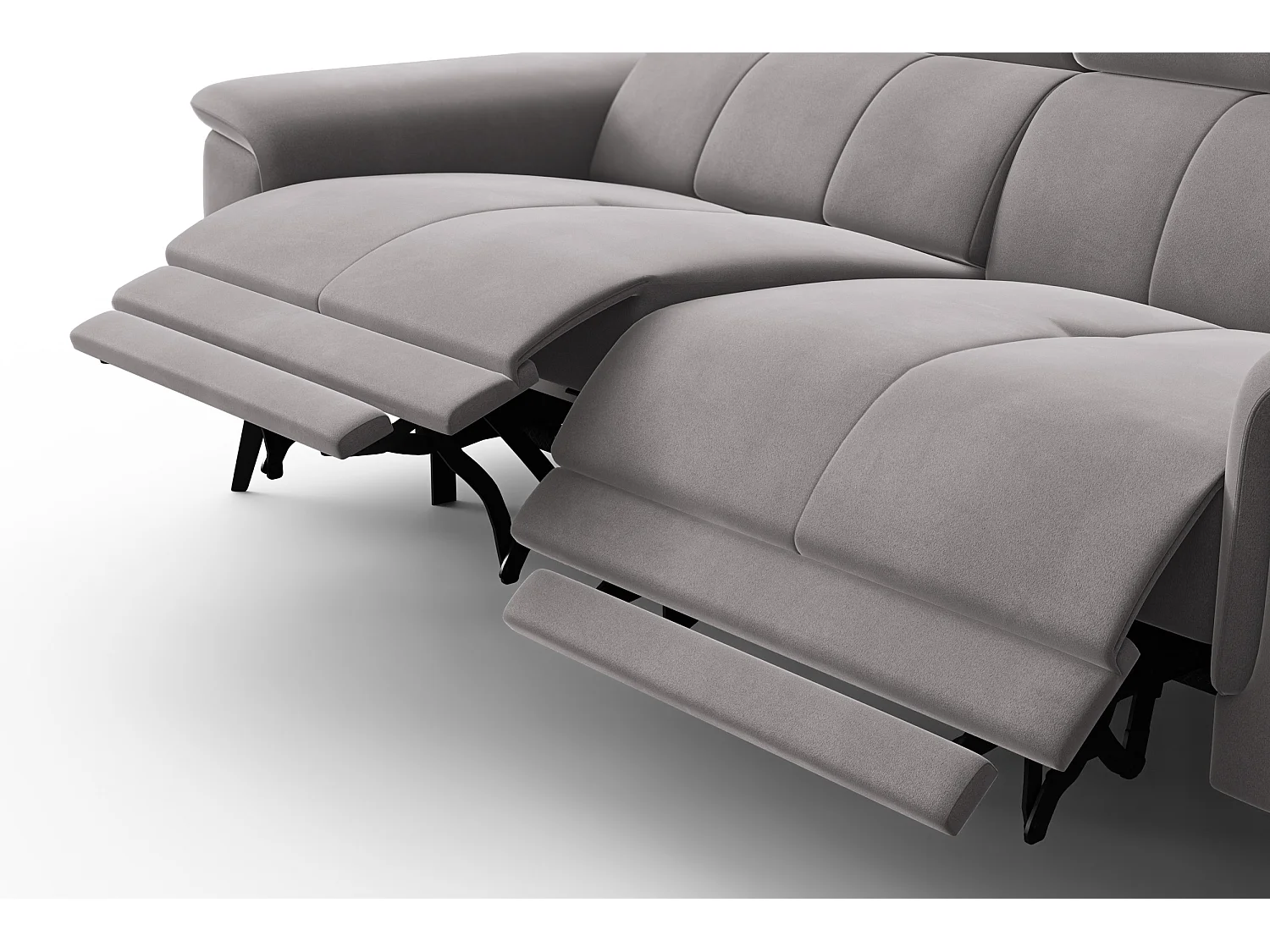 Sofa Relax 3-Sitzer FIERO, Dunkelgrauer Veloursstoff