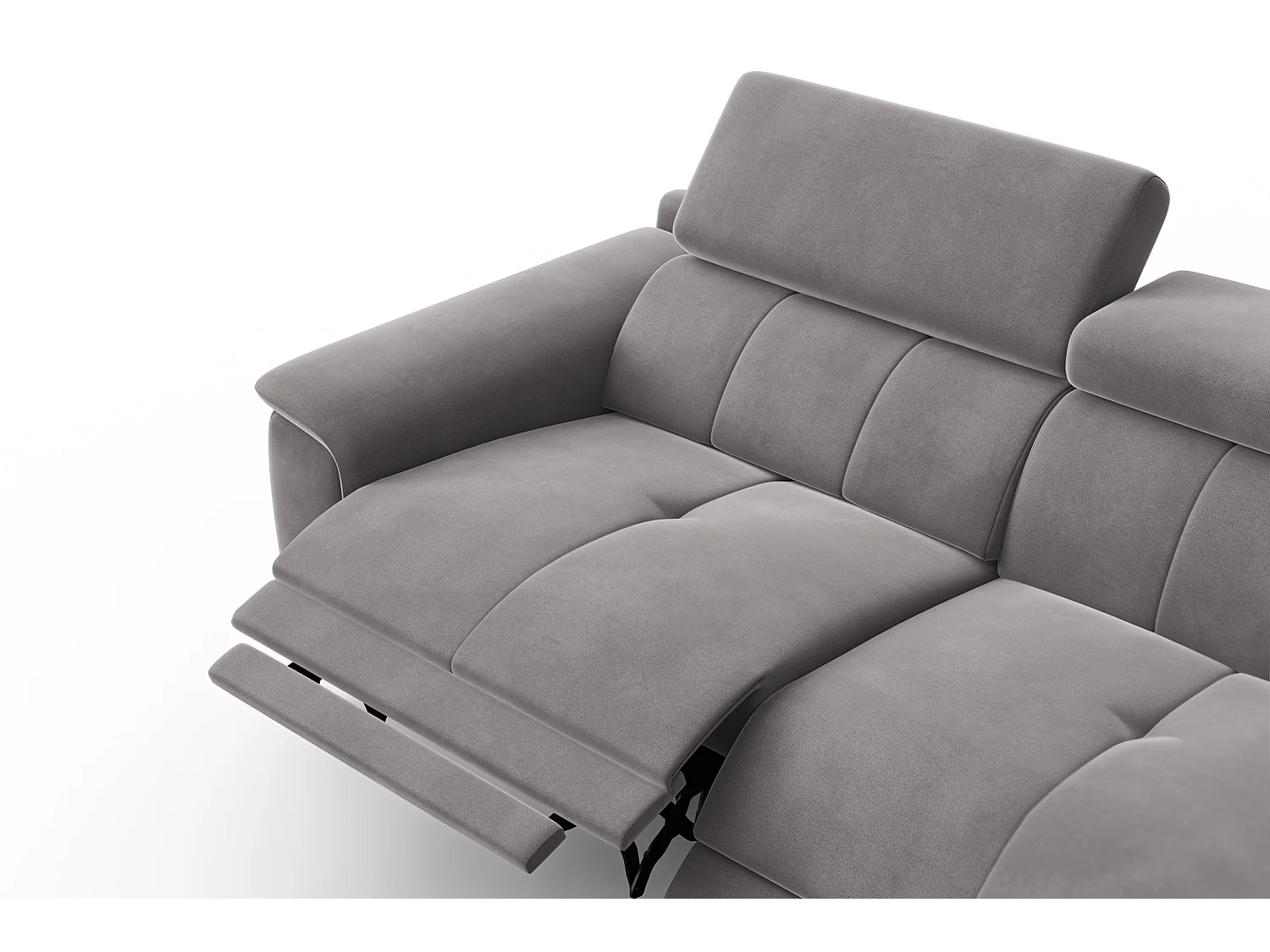 Sofa Relax 3-Sitzer FIERO, Dunkelgrauer Veloursstoff