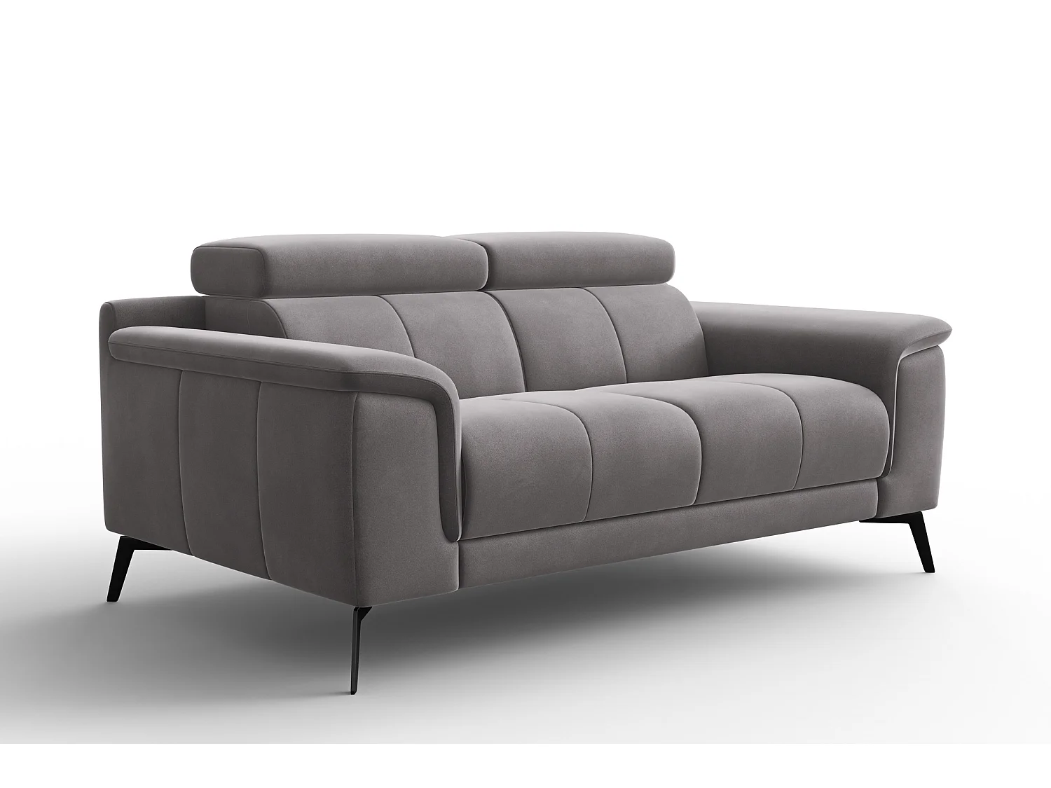 Sofa 2-Sitzer FIERO, Dunkelgrauer Veloursstoff