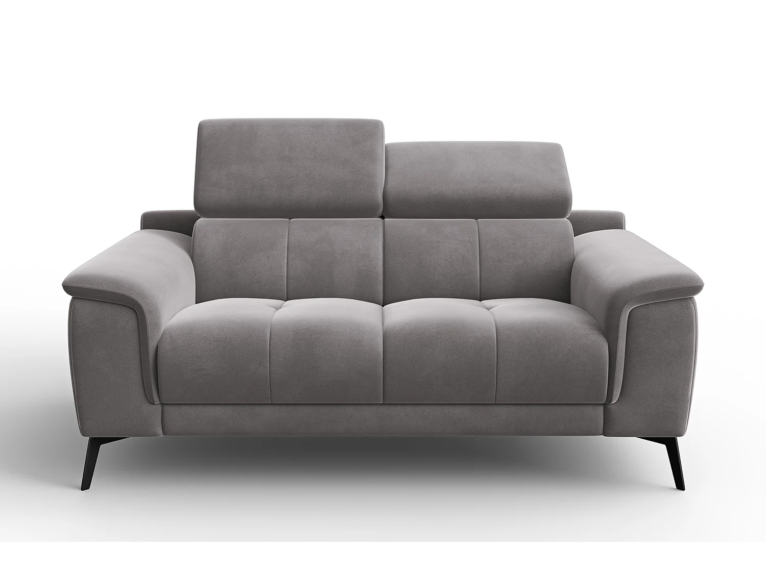 Sofa 2-Sitzer FIERO, Dunkelgrauer Veloursstoff