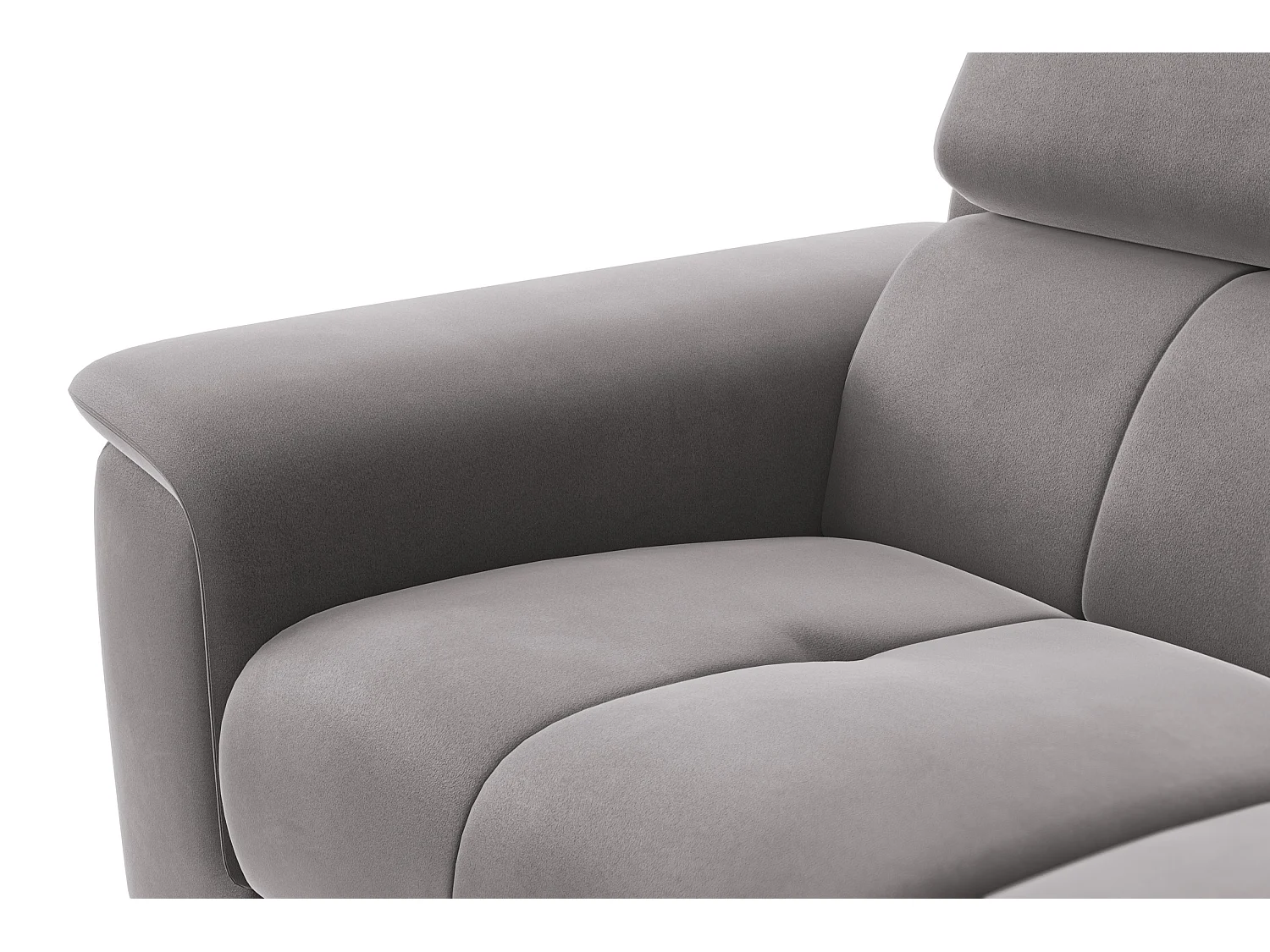 Sofa 2-Sitzer FIERO, Dunkelgrauer Veloursstoff